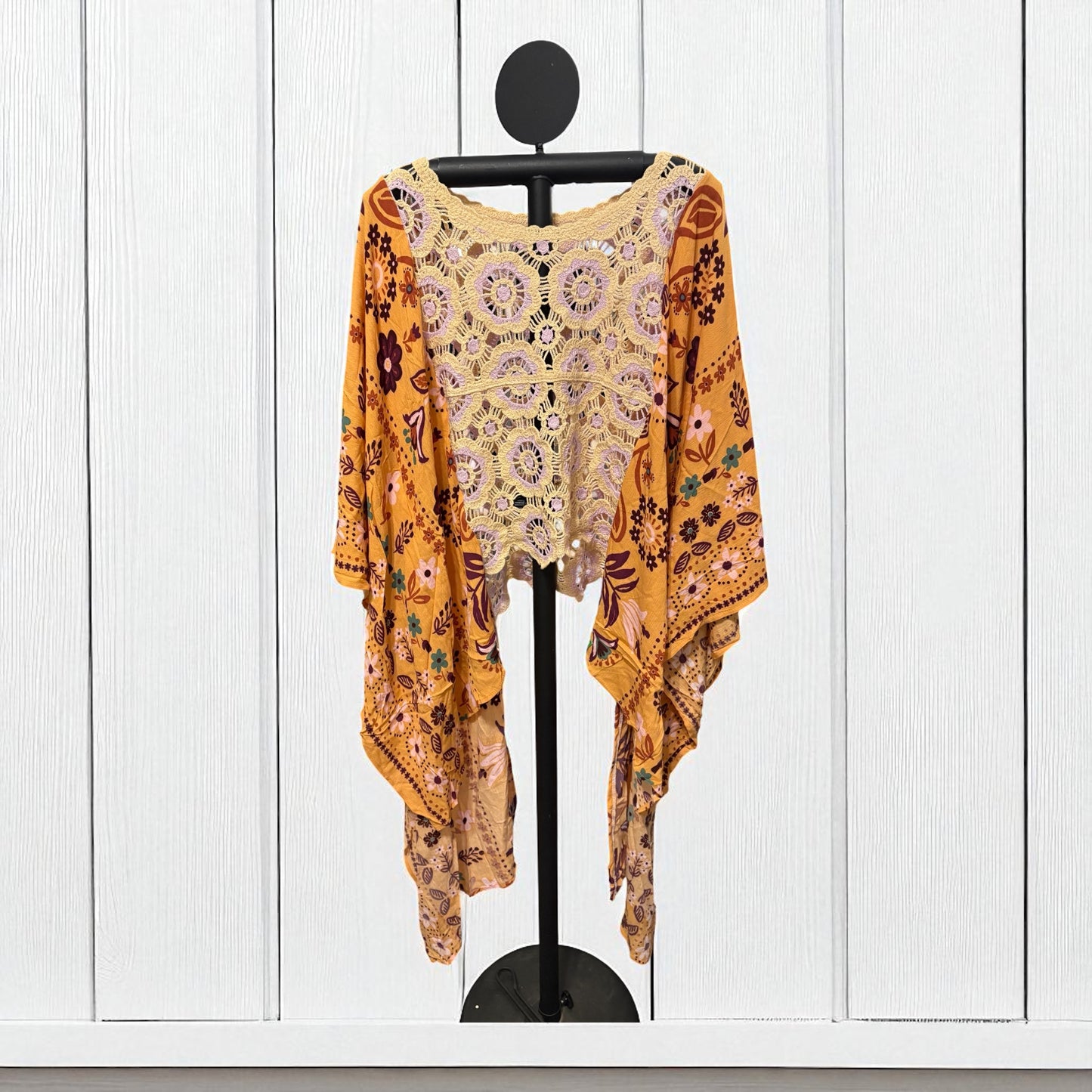 Lilac Dreams Upcycled Crochet Kimono Fits a Small to XXL