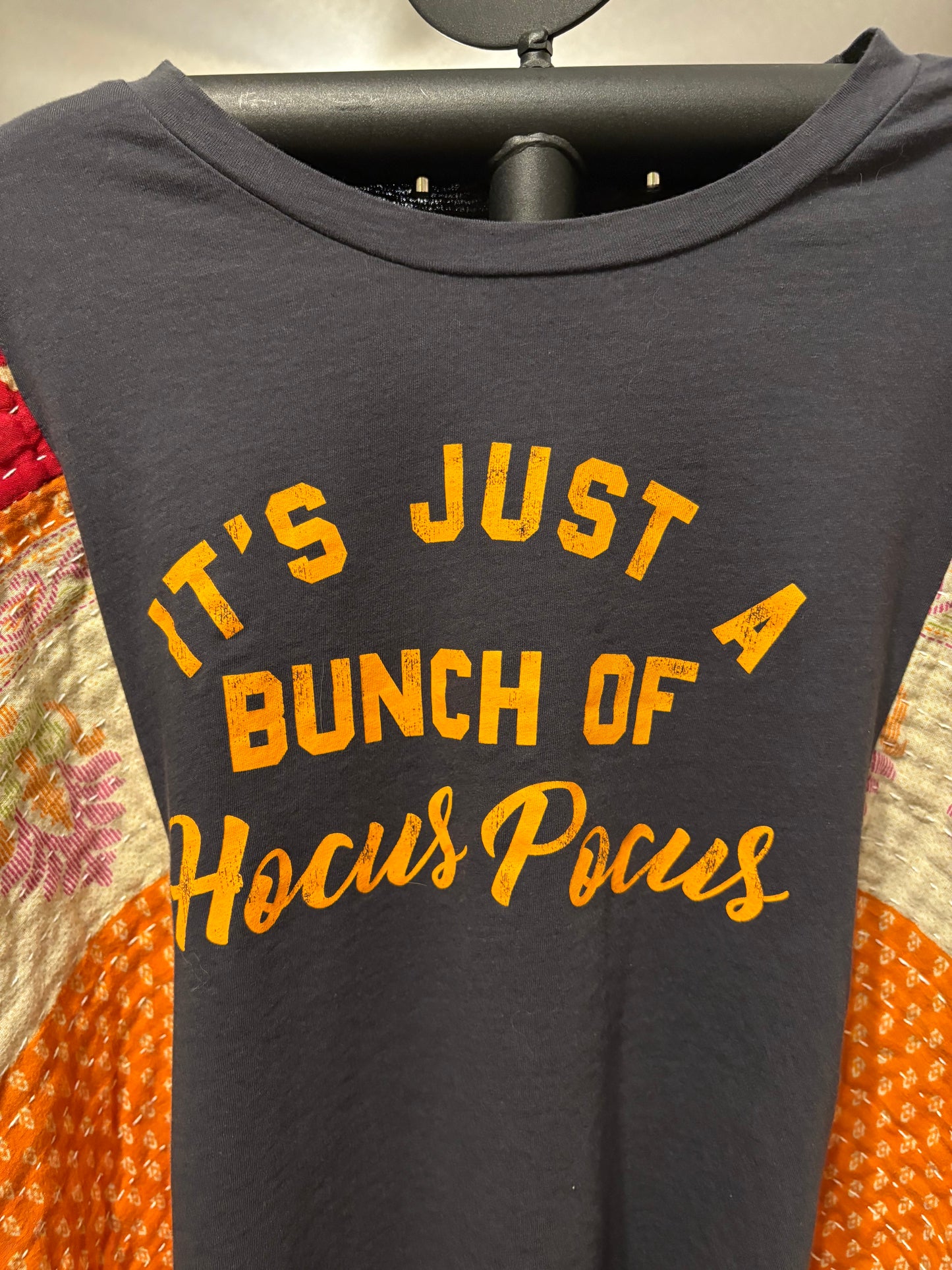 Hocus Pocus Upcycled Vintage Kantha Poncho Tee Fits A Size Small to XL