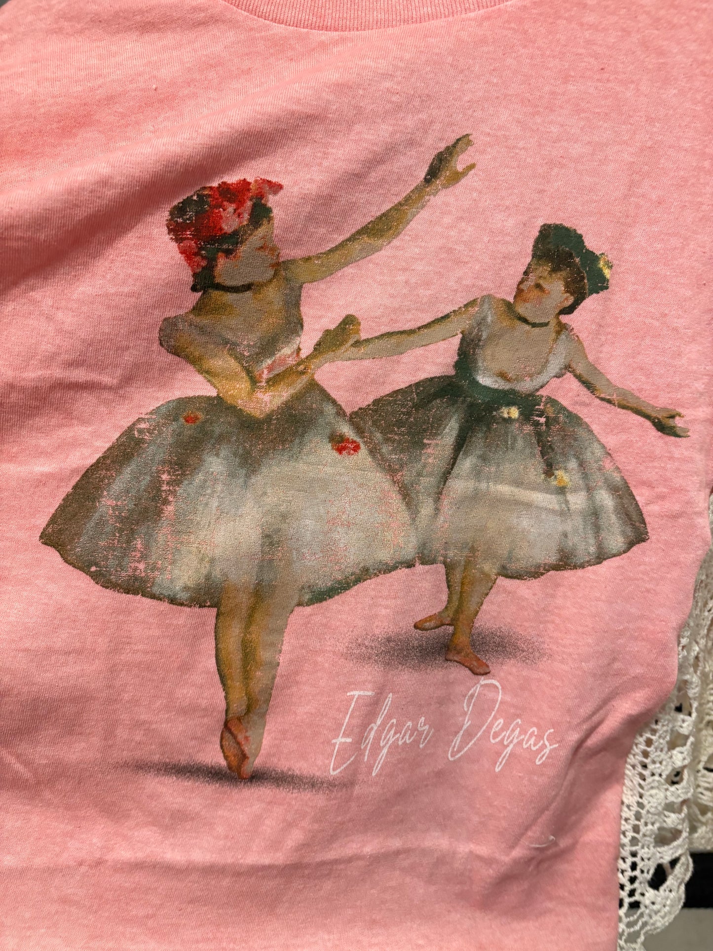 Degas Upcycled Crochet Tee Fits a Small to XL Cropped