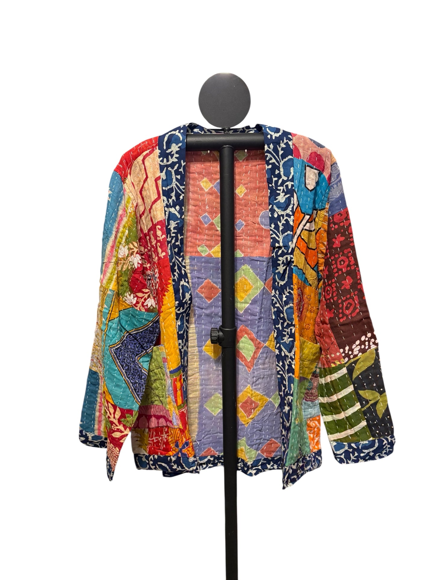 Mary Reversible Kantha Quilted Sari Jacket Fits a Small to Large