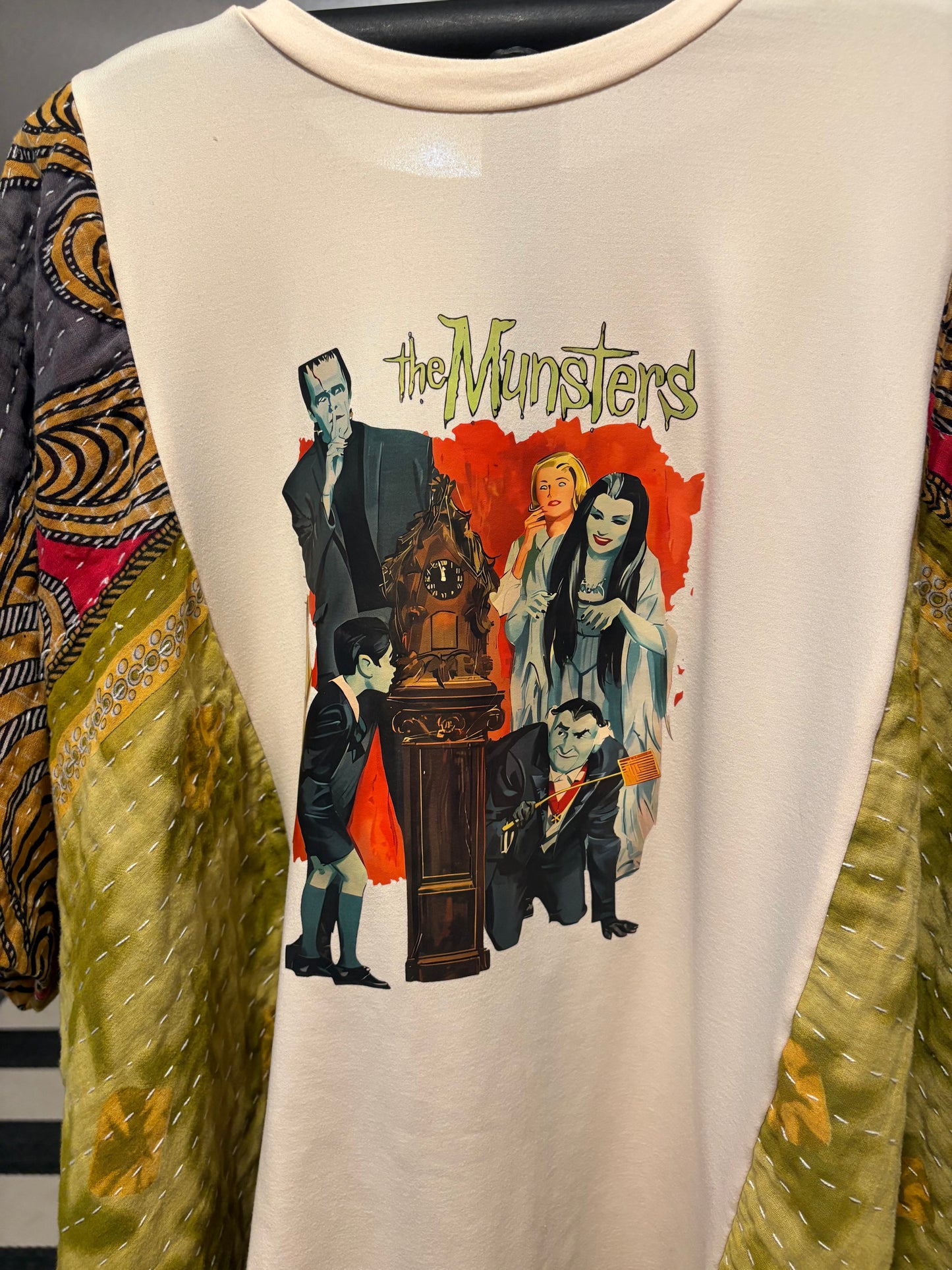 The Munsters Upcycled Vintage Kantha Poncho Tee Fits A Size Small to 3X