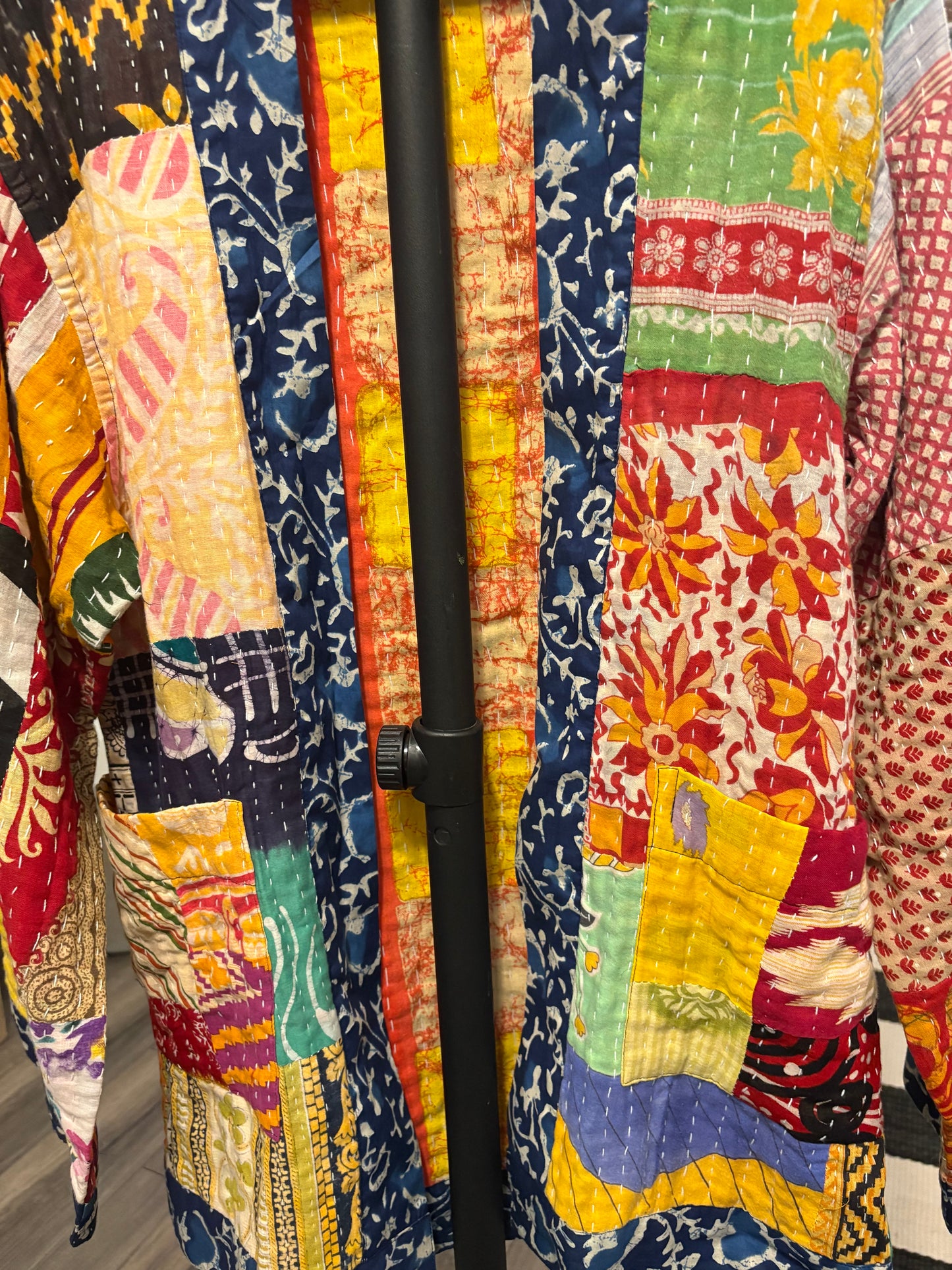Jessica Reversible Kantha Quilted Sari Jacket Fits a Small to Large