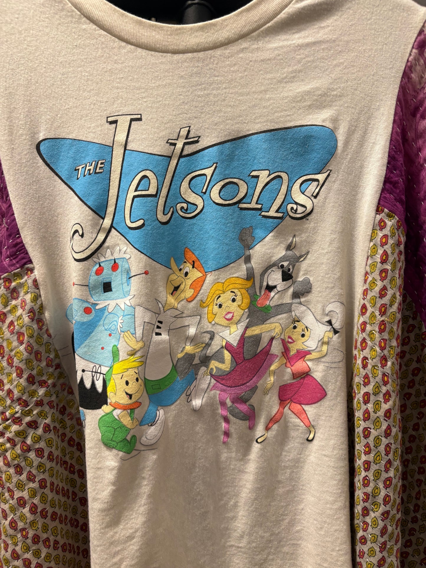 The Jetsons Upcycled Vintage Kantha Poncho Tee Fits A Size Small to 3X
