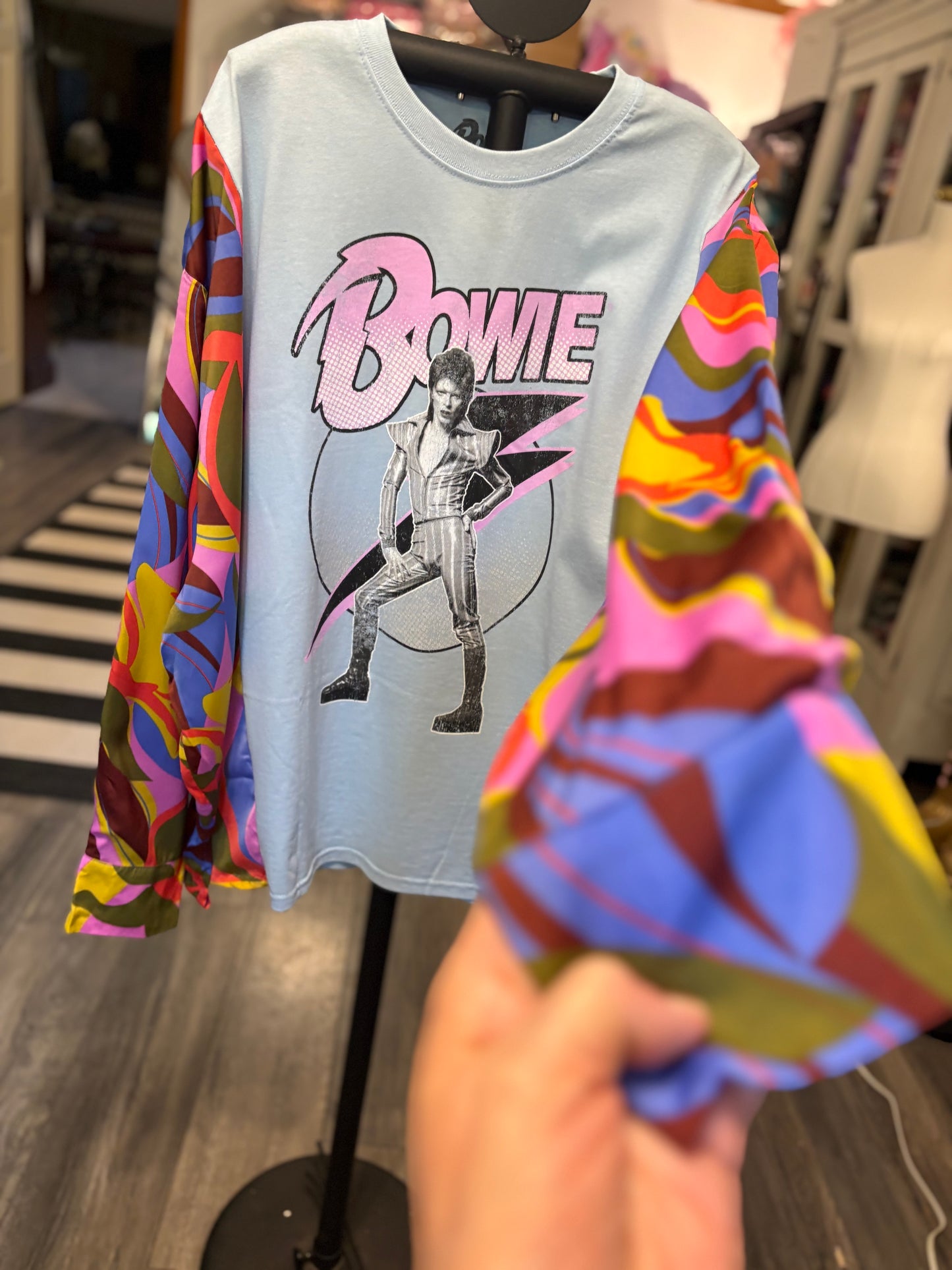 Bowie Upcycled Tee One Size Fits a Small to 2X