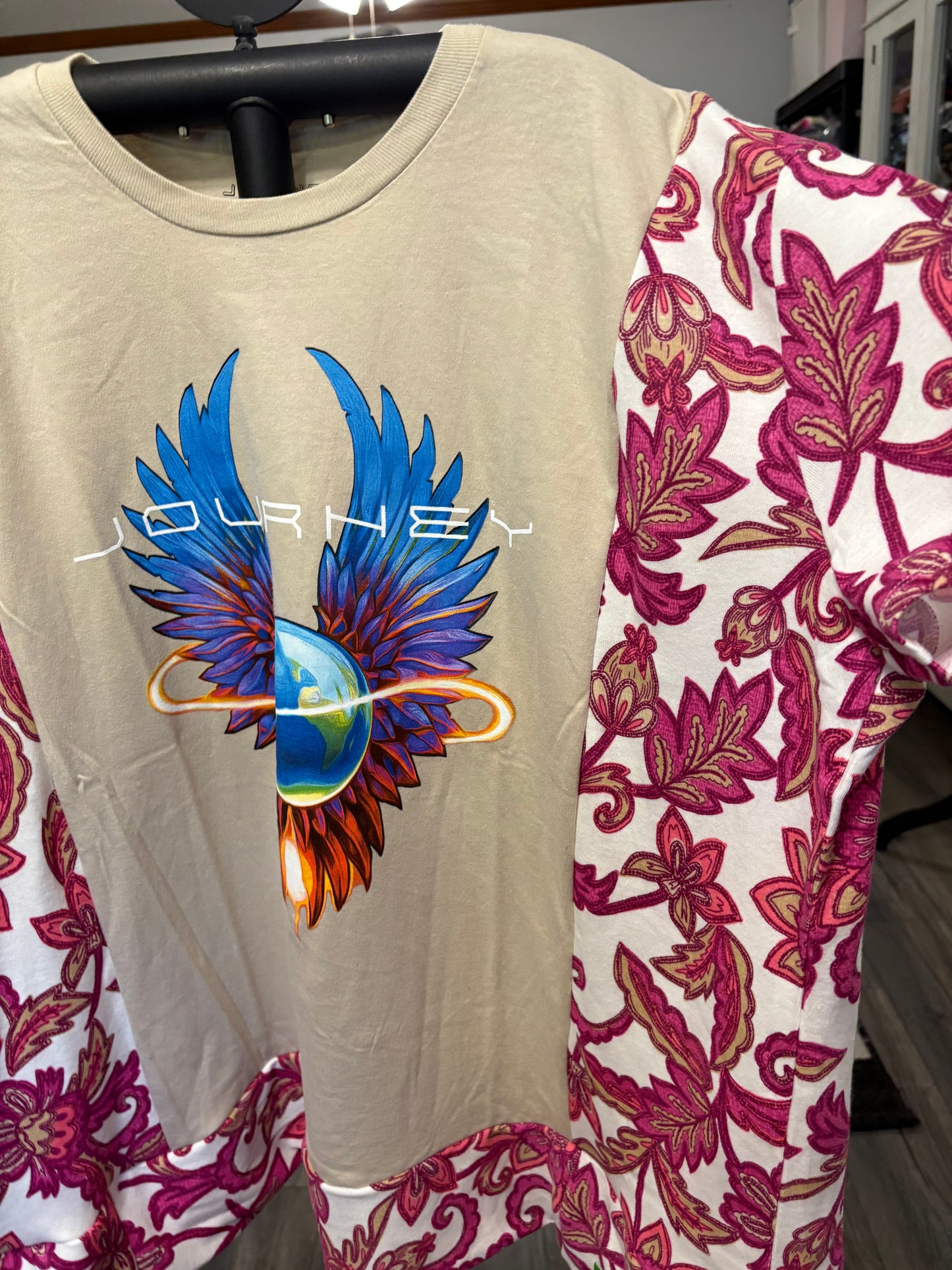 Journey Upcycled Drop Sleeve Tee Fits a Small to XXL