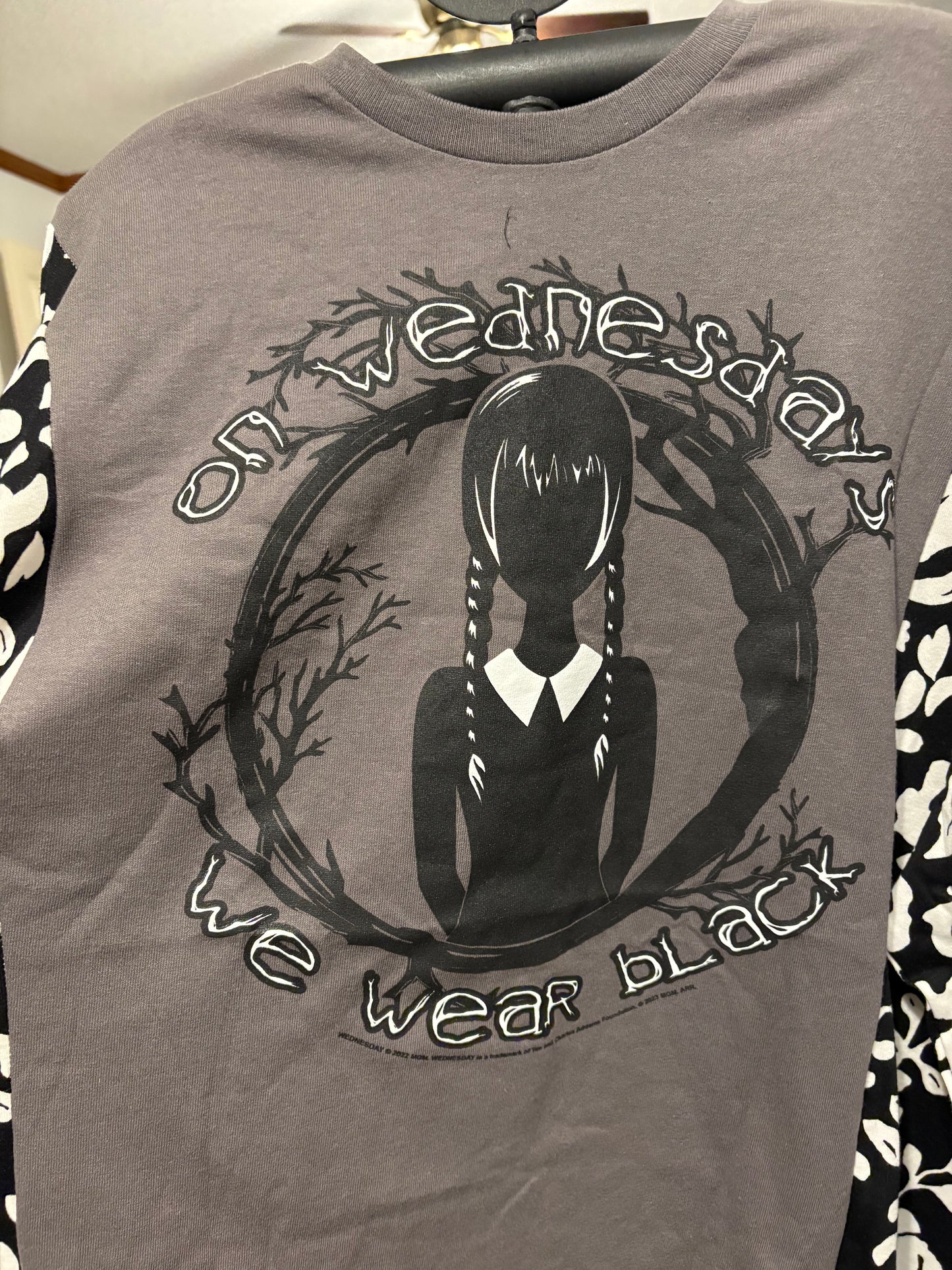 Wednesday Upcycled Tee Fits a Small to XXL OVERSIZED