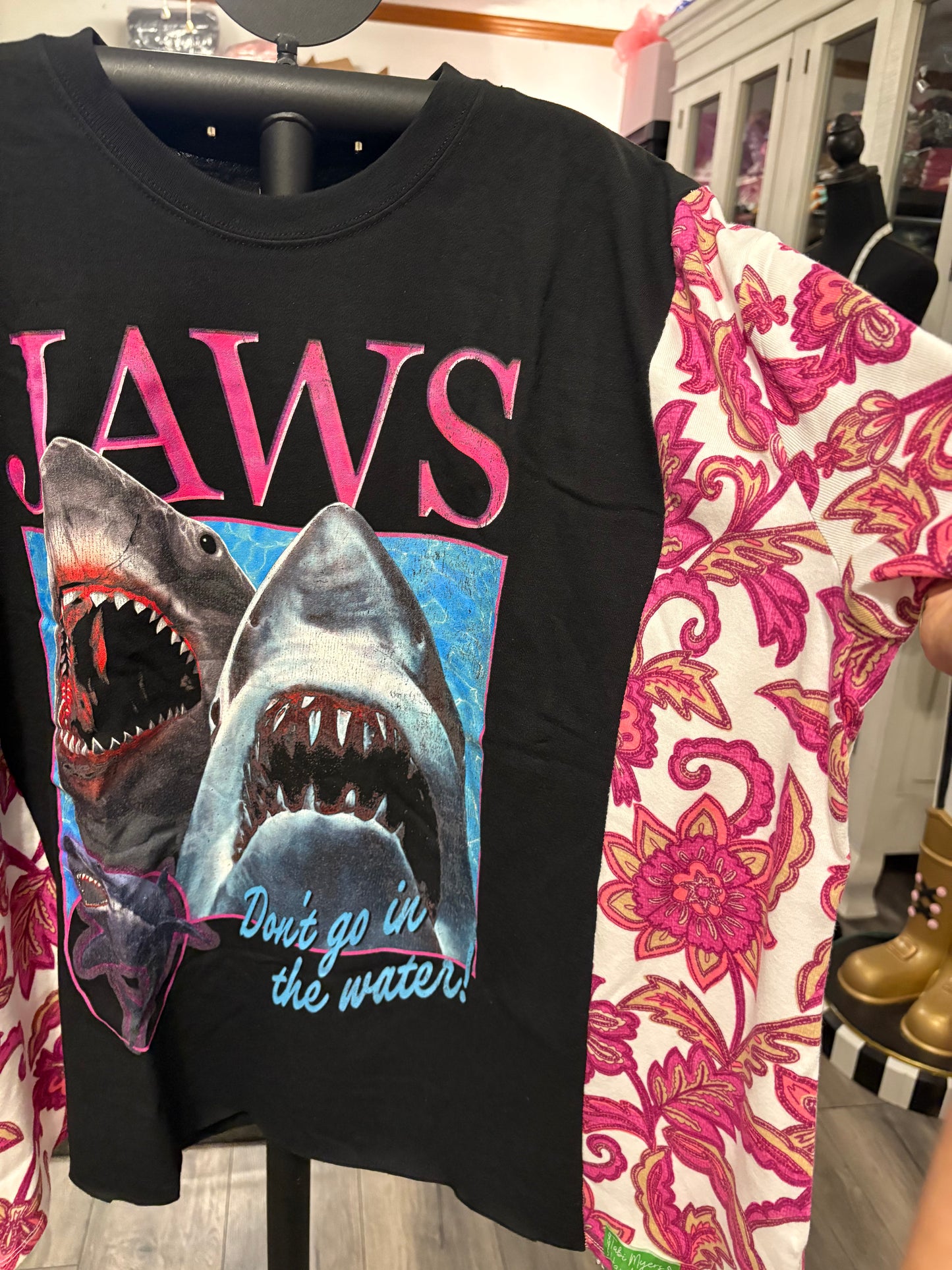 Jaws Upcycled Short-Sleeve Knit Tee Small to XXL