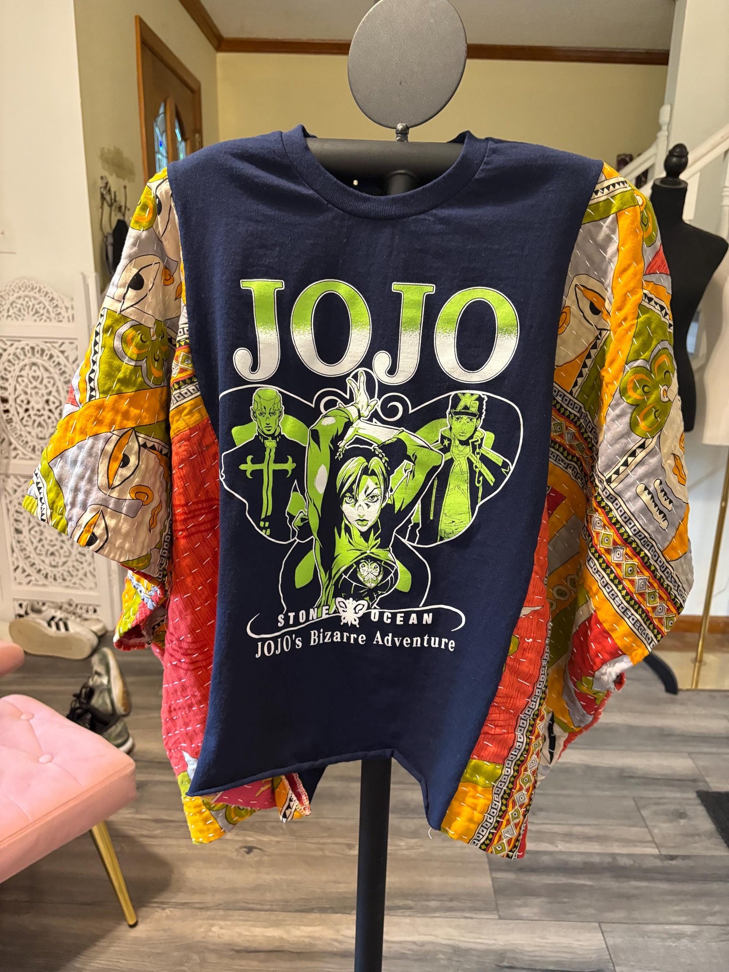 Jo Jo Upcycled Vintage Kantha Upcycled Tee Fits Small to XXL