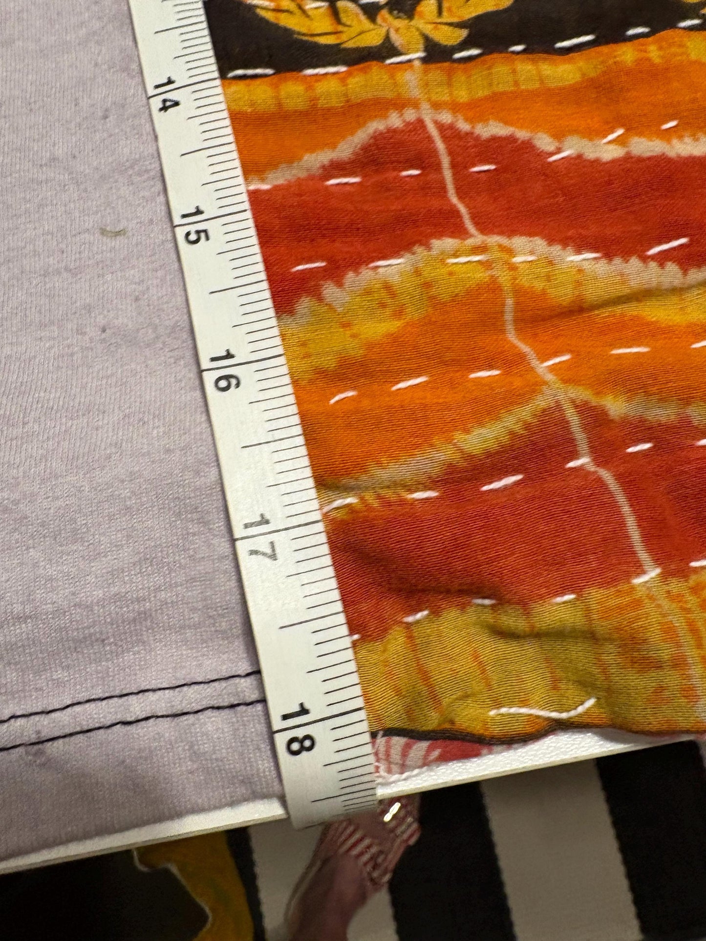 Poetry Department Upcycled Vintage Kantha Upcycled Tee Fits Small to XL CROPPED