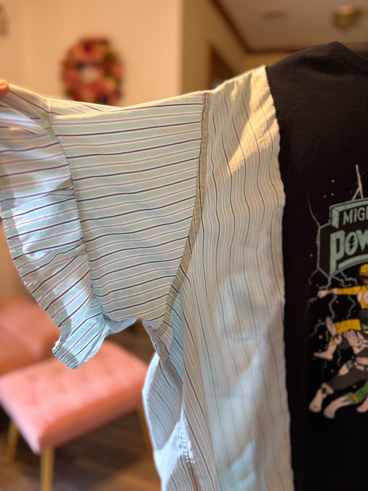 Power Rangers Upcycled Drop Shoulder Tee Fits Small to 3X OVERSIZED