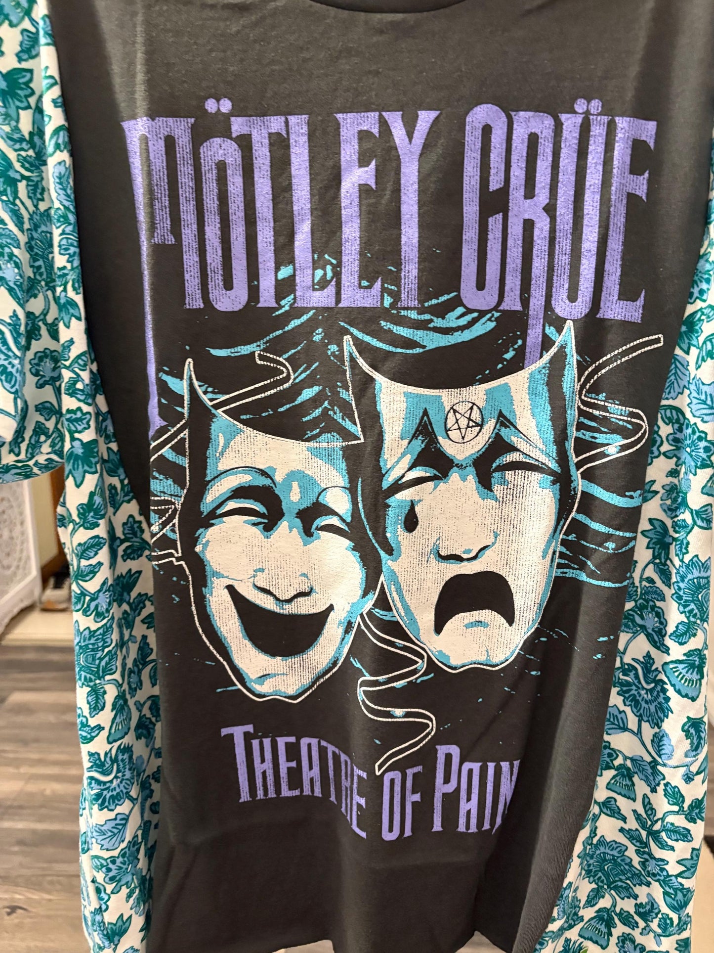 Motley Crue Upcycled Drop Shoulder Tee Fits a Small to XXL