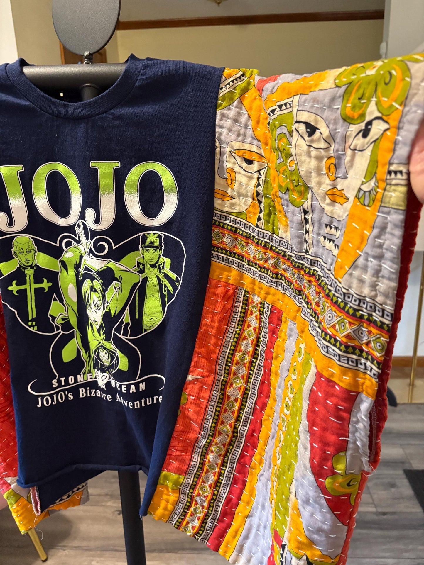 Jo Jo Upcycled Vintage Kantha Upcycled Tee Fits Small to XXL