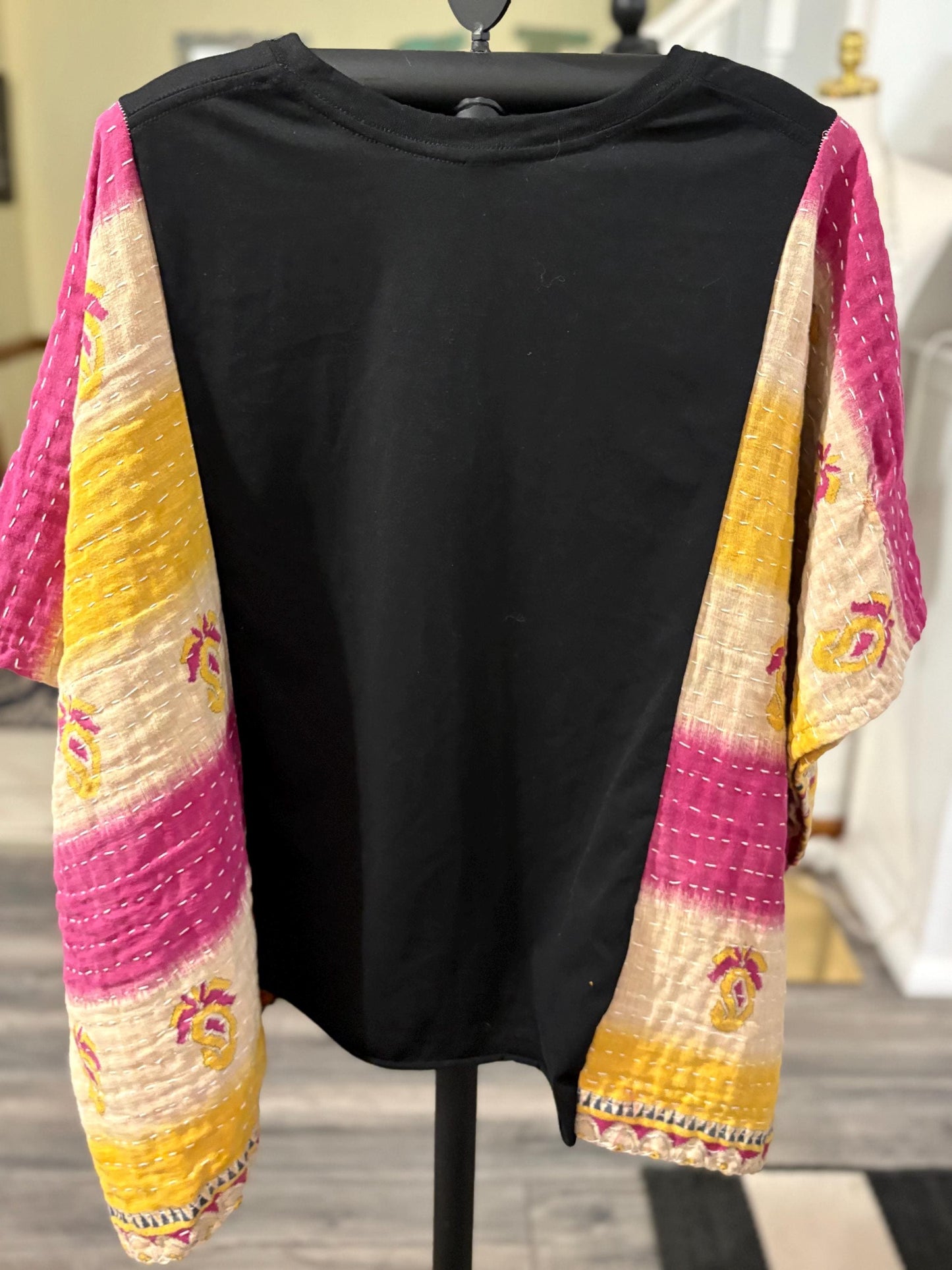 Motley Crue Upcycled Vintage Kantha Upcycled Tee Fits Small to XXL Super Oversized