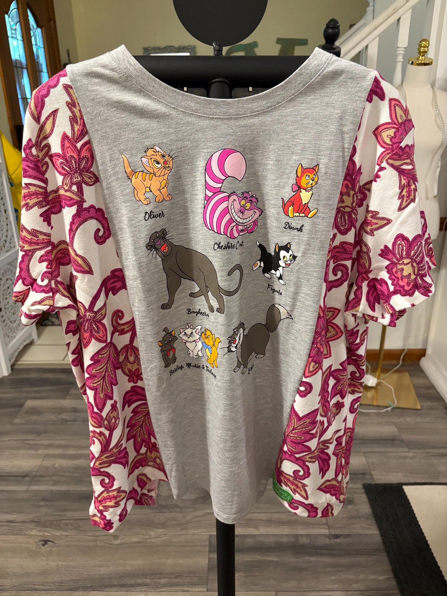 The Cats Upcycled Drop Shoulder Tee Fits a Size 2-16