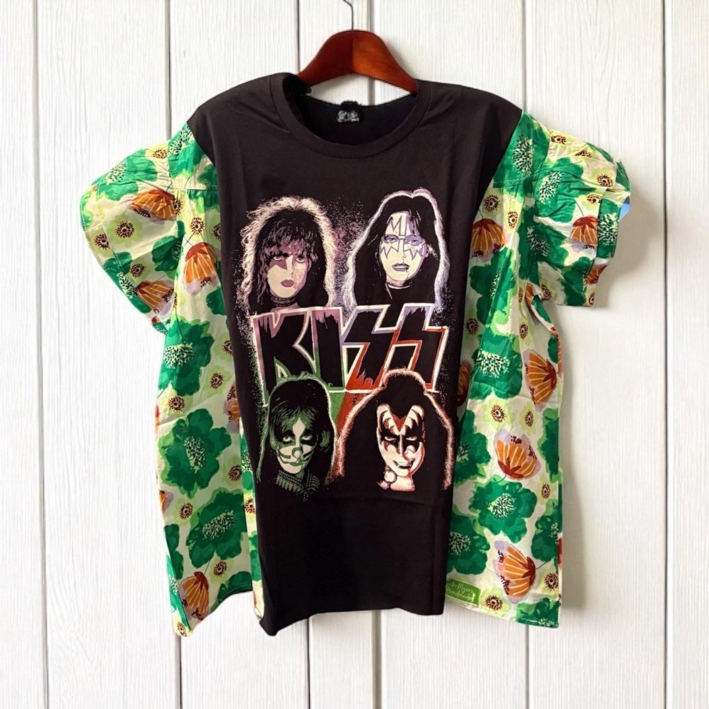 Kiss Drop Sleeve Ruffle Top Fits a Small to XXL OVERSIZED!!