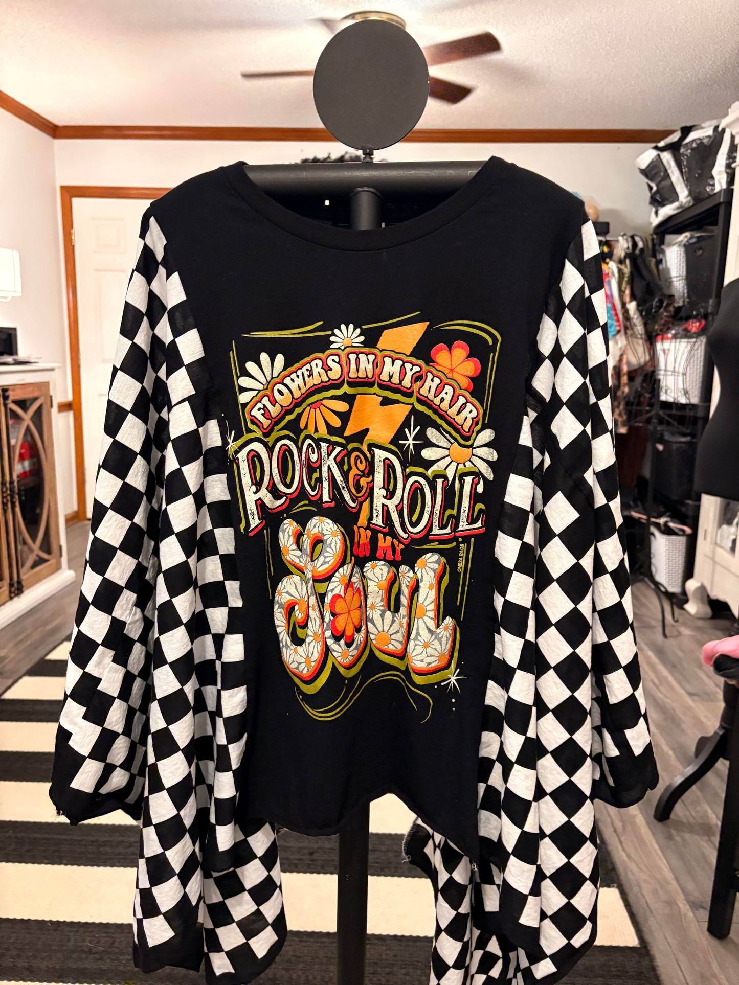 Flower Child Bandana Poncho Tee Fits a Small to 2X