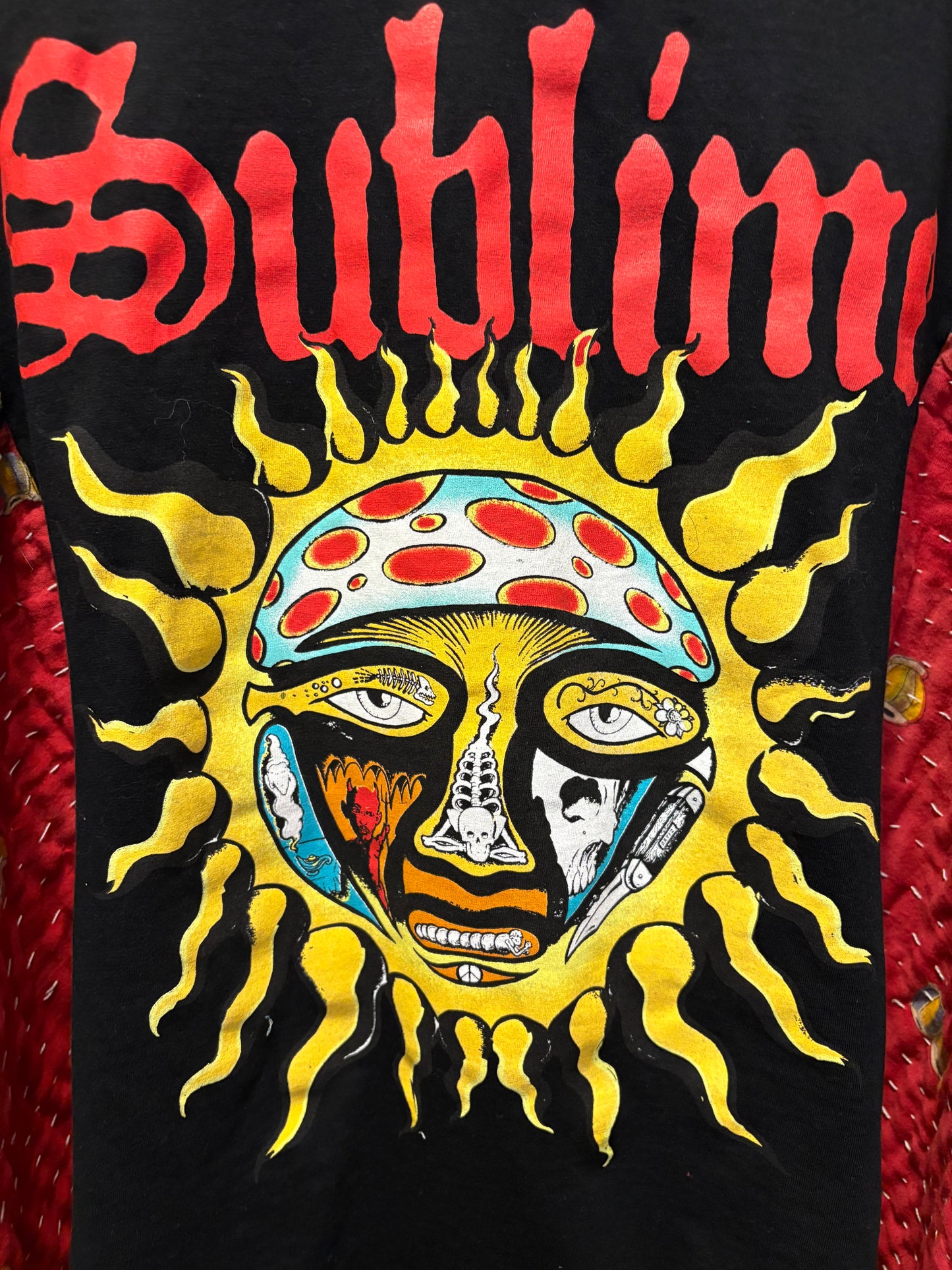 What I Got Upcycled Vintage Kantha Quilt Poncho Tee One Size Fits a Large to 3X