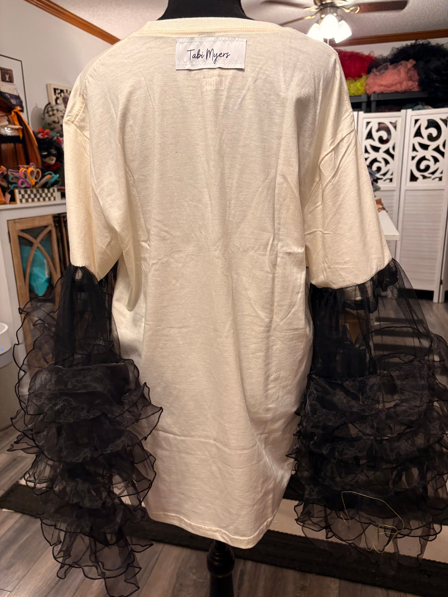 Girls Will Be Girls Rockstar Ruffle Top One Size Fits a Small to Large