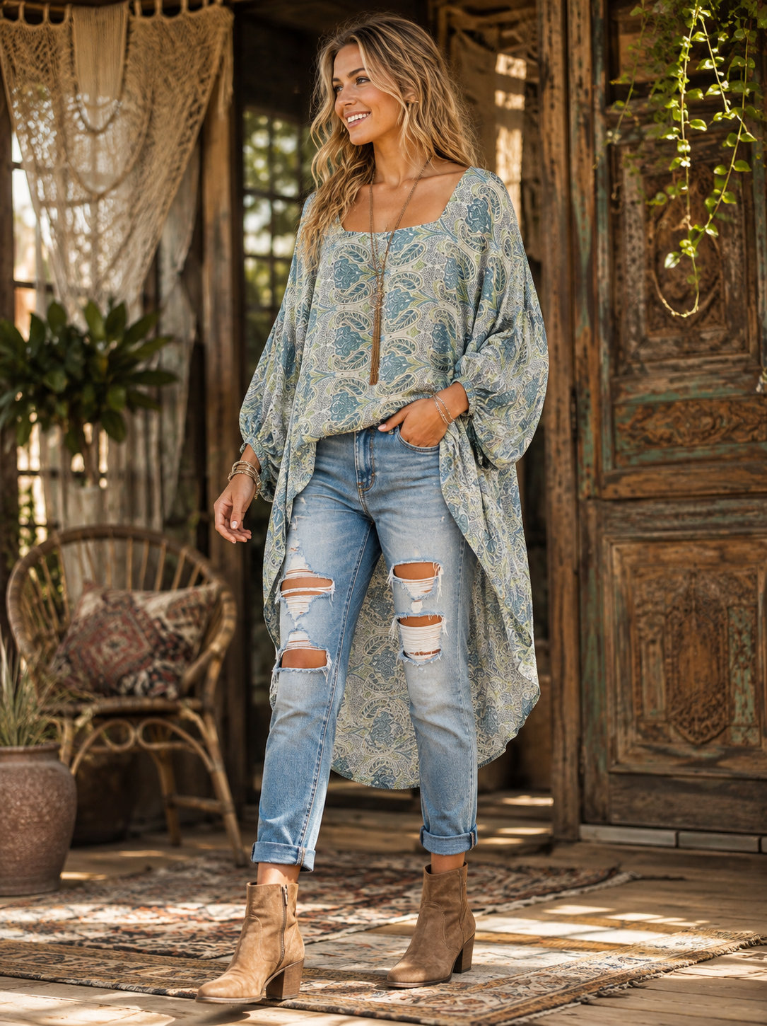 Desert Rain Silk Top 1000-05