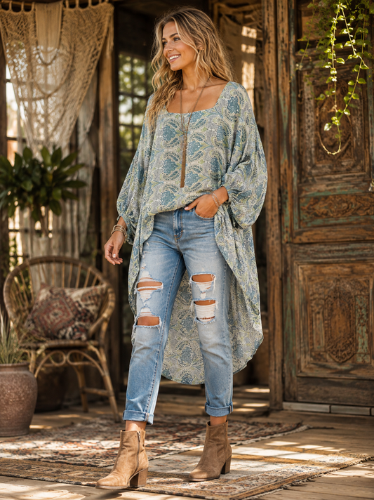 Desert Rain Silk Top 1000-05