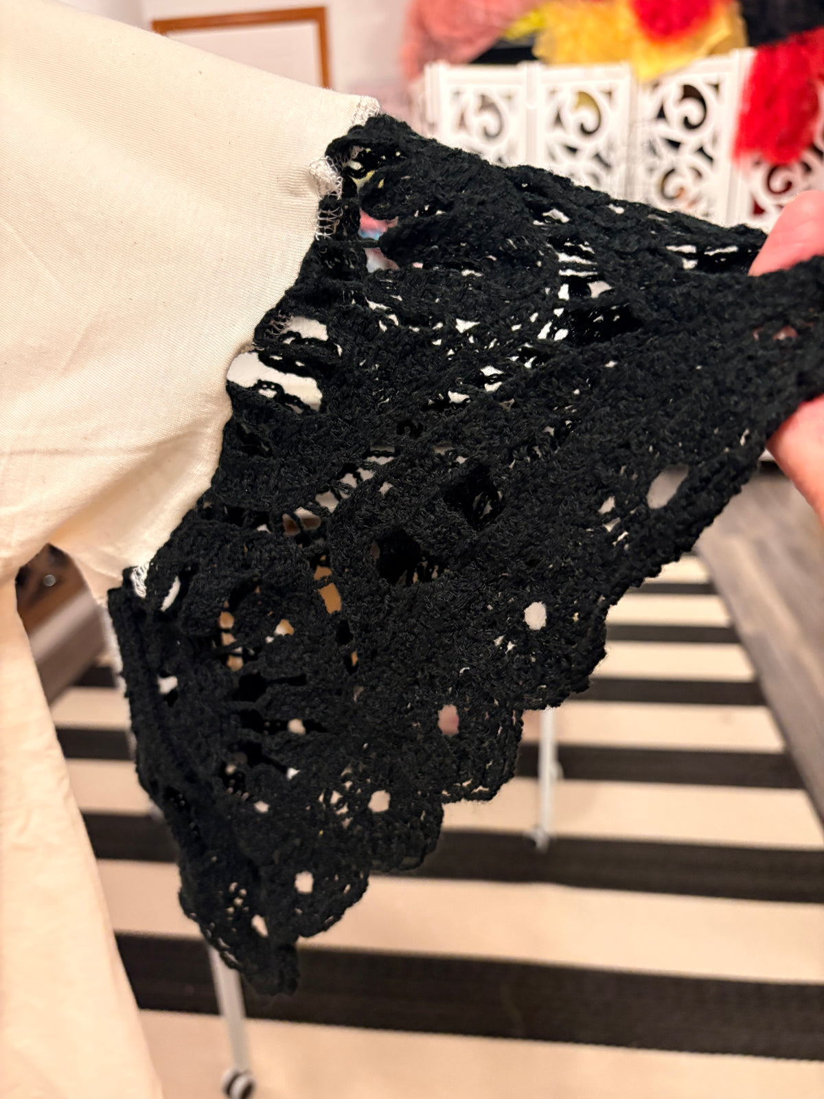 Fragile Glam Crochet Sleeve Tee One Size Fits a Small to Large