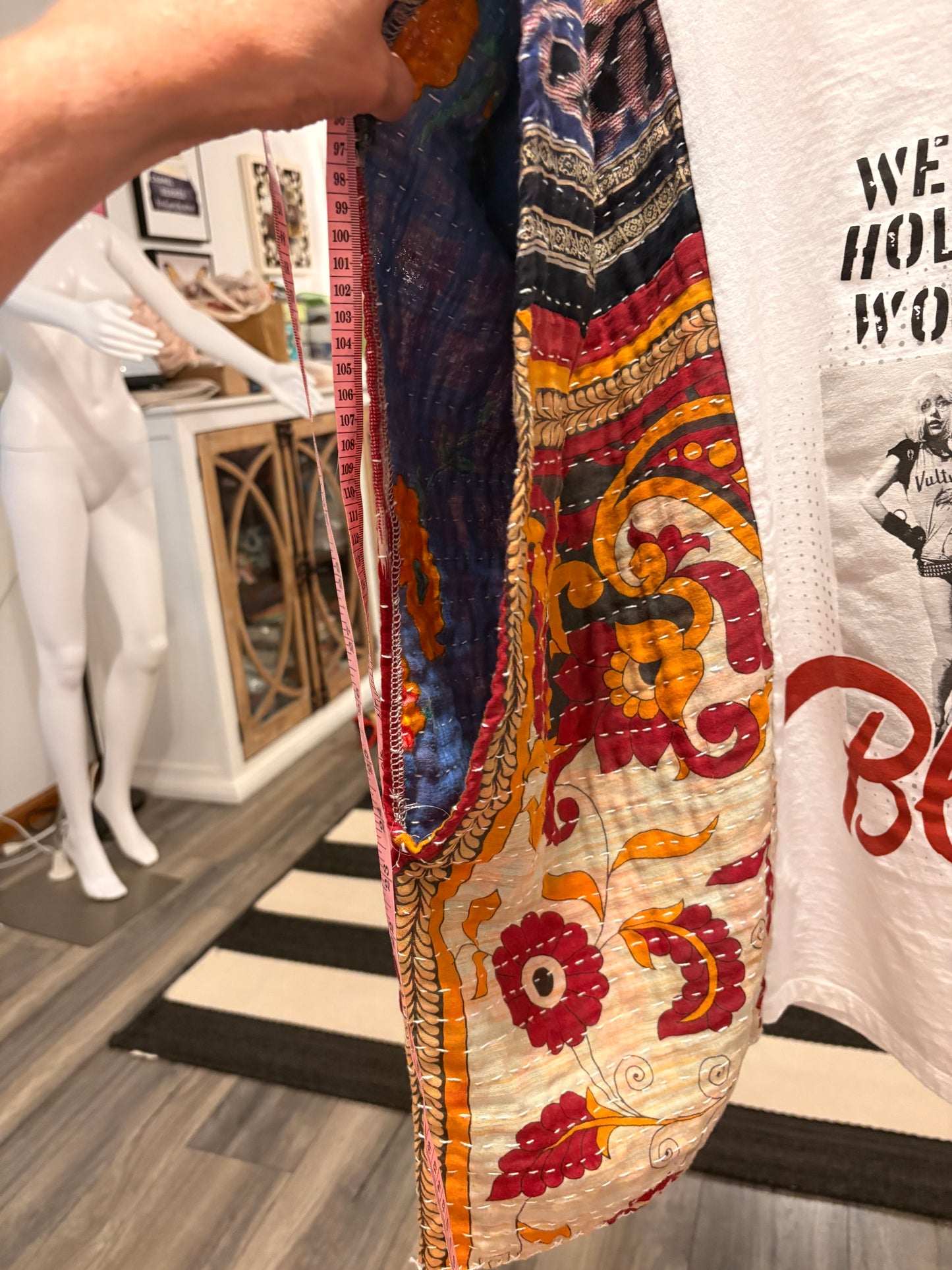 Call Me Upcycled Kantha Poncho One Size Fits a Small to XXL