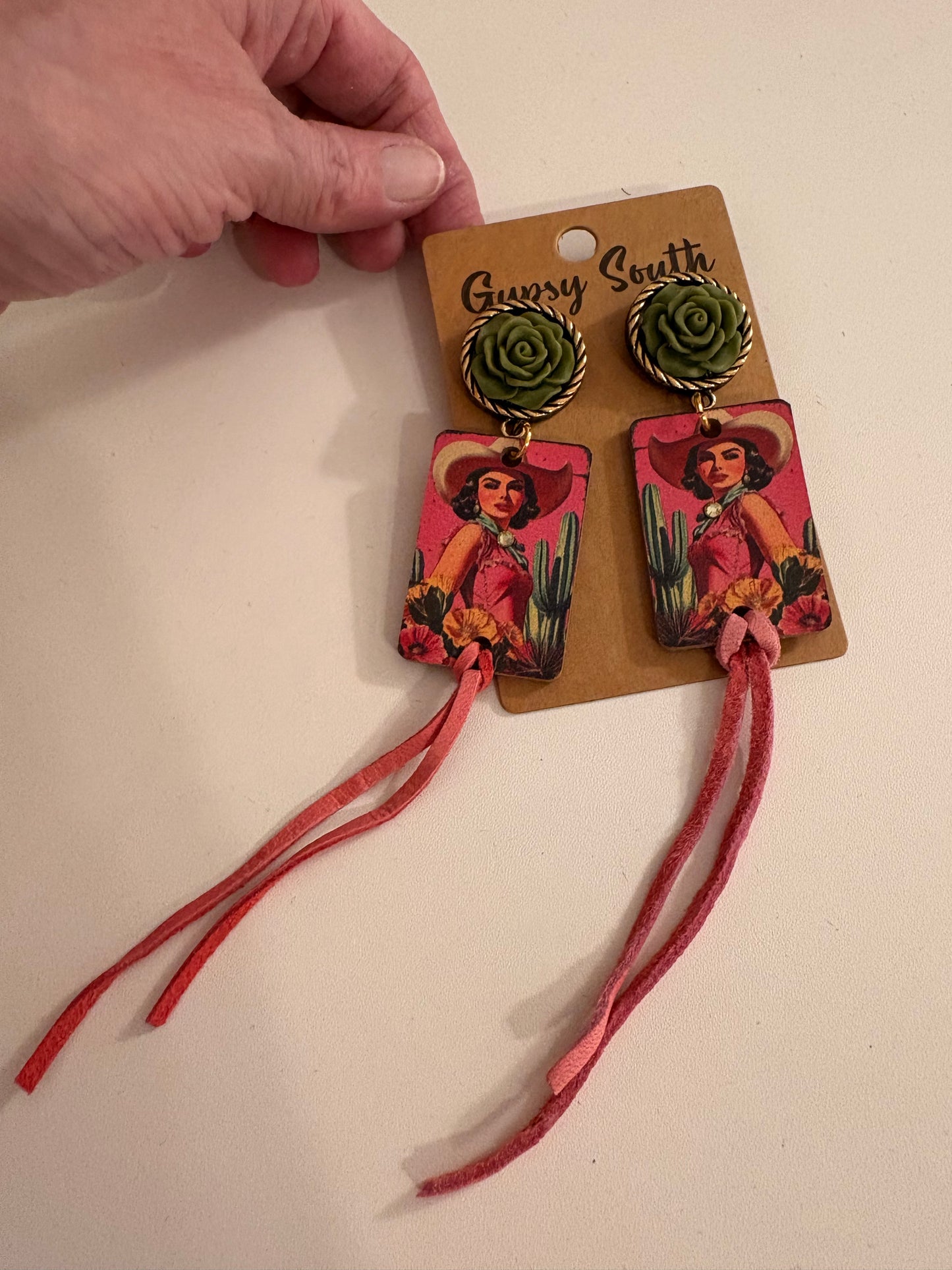 I Wanna Be A Cowgirl Handcrafted Wooden Earrings