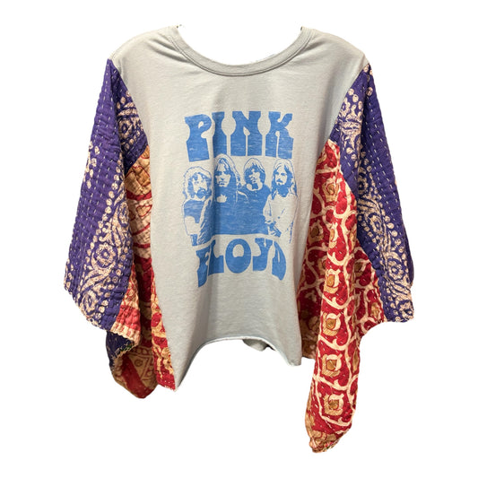 Pink Floyd Upcycled Vintage Kantha Poncho Tee One Size Fits A Small to XXL (6-16)