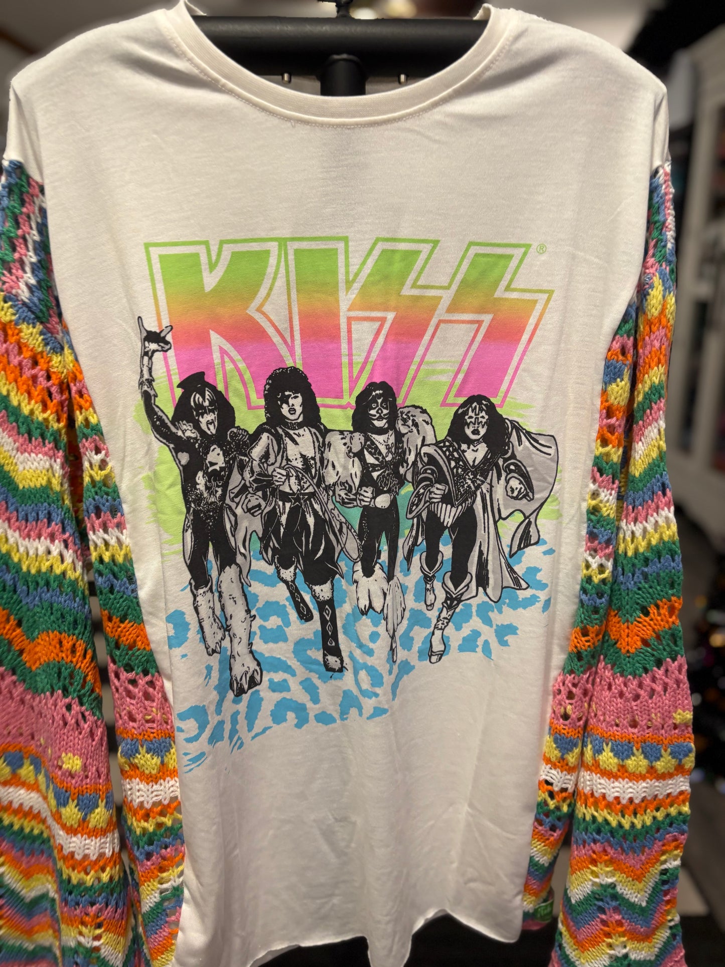 Kiss Upcycled Drop Sleeve Sweater One Size Fits a Small to XL