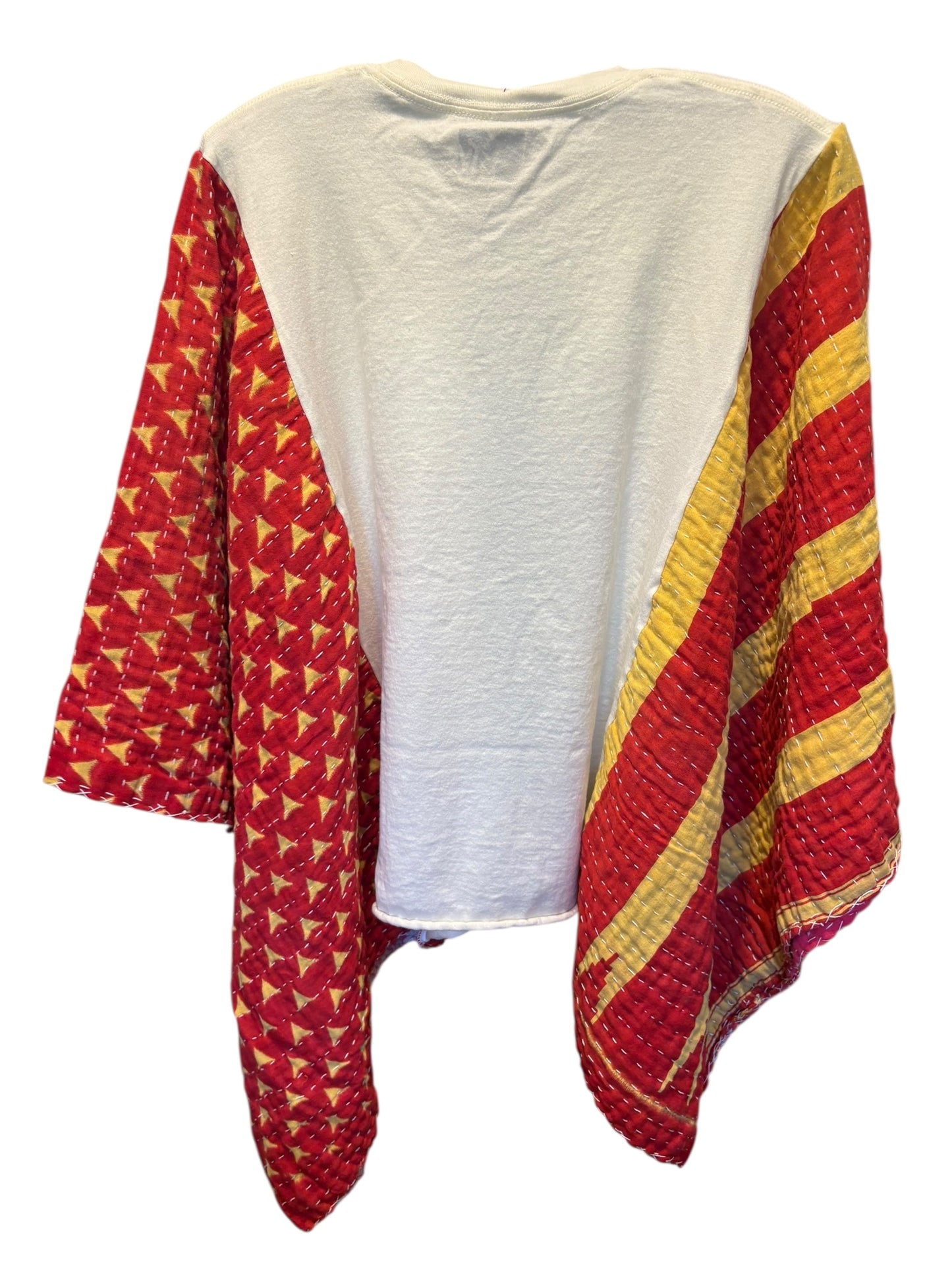 Sublime Upcycled Vintage Kantha Poncho Tee Fits A Small to XXL