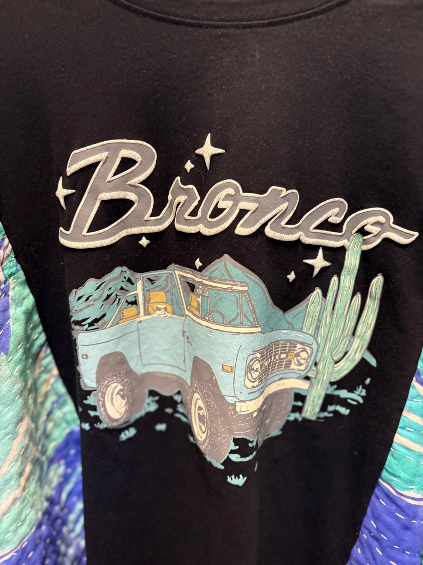 Bronco Upcycled Vintage Kantha Poncho Tee Fits A Small to XXL