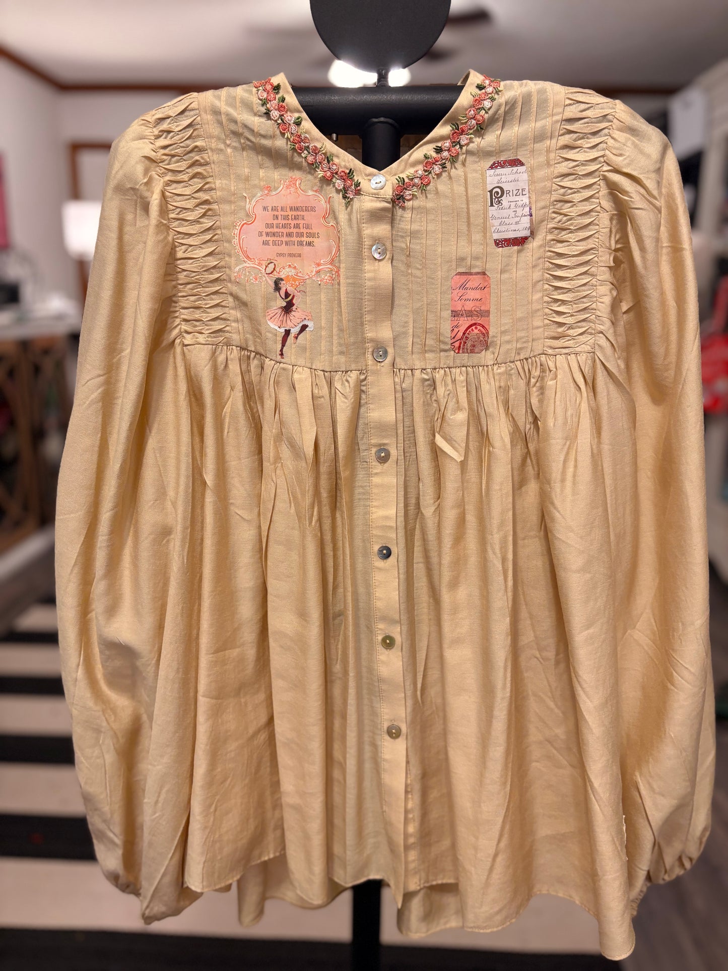 Gypsy Upcycled Speak To Me Shirt Fits a Small to XL (2-14)