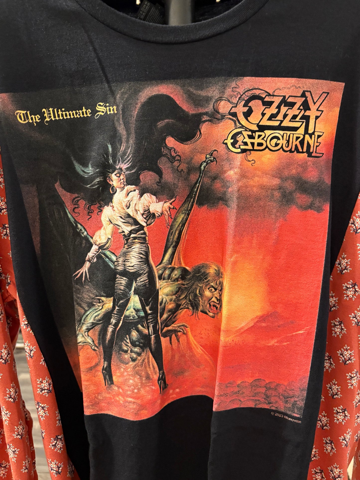 Ozzy Ultimate Sin Upcycled Drop Sleeve Tee One Size Fits a Small to 3X