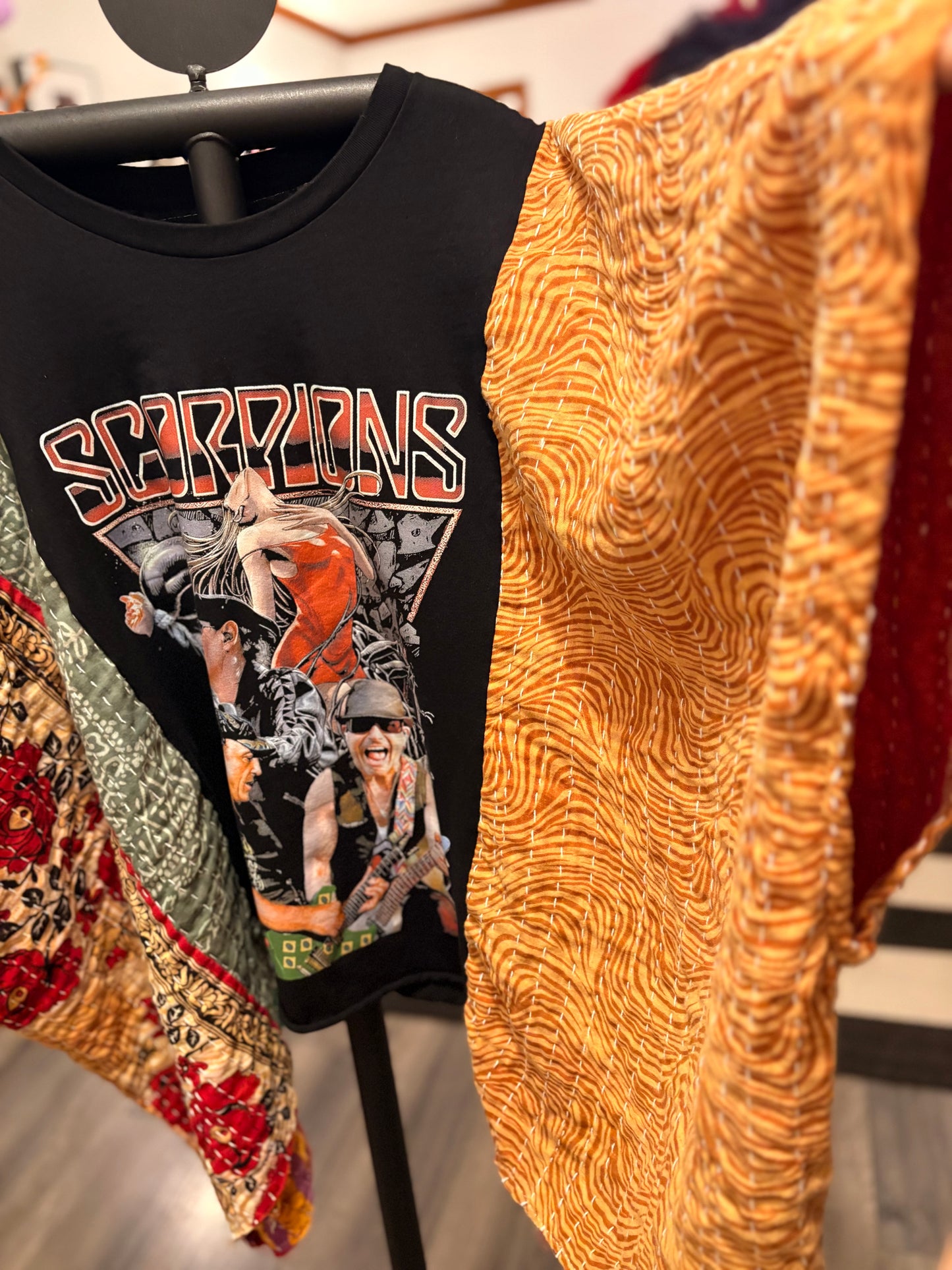 Rock You Like A Hurricane Upcycled Vintage Kantha Poncho One Size Fits a Small to XXL