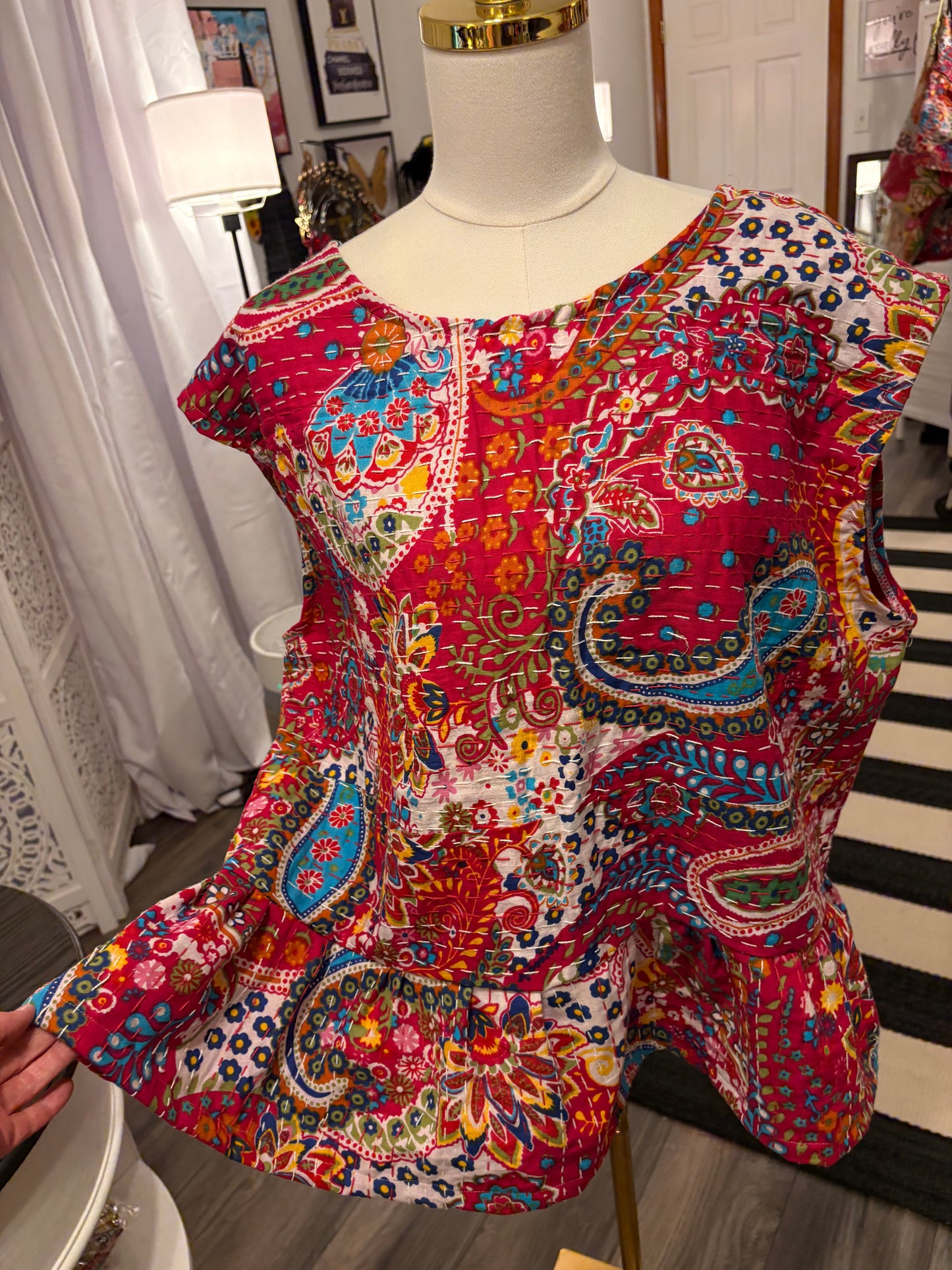 Scarlett Kantha Top One Size Fits a Small to Large