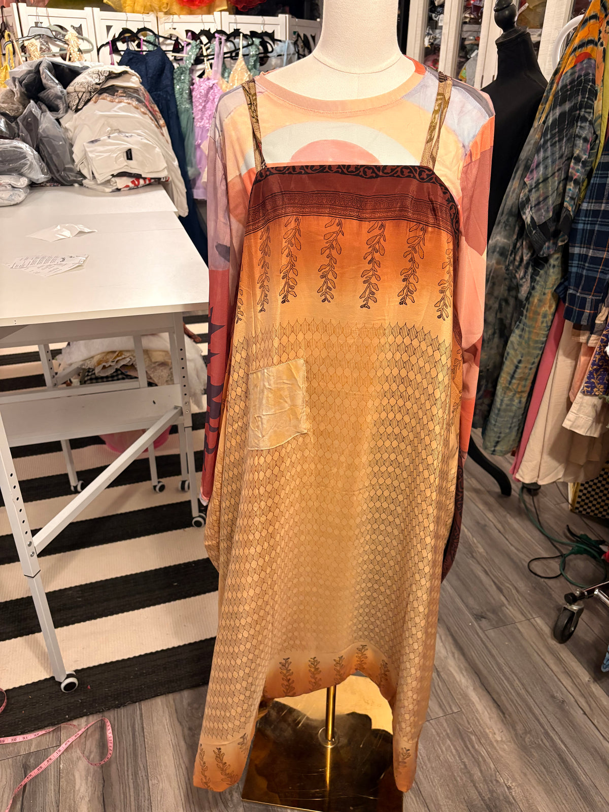 Mabel Silk Reversible Maxi Dress One Size Fits Small to 3X 2-22