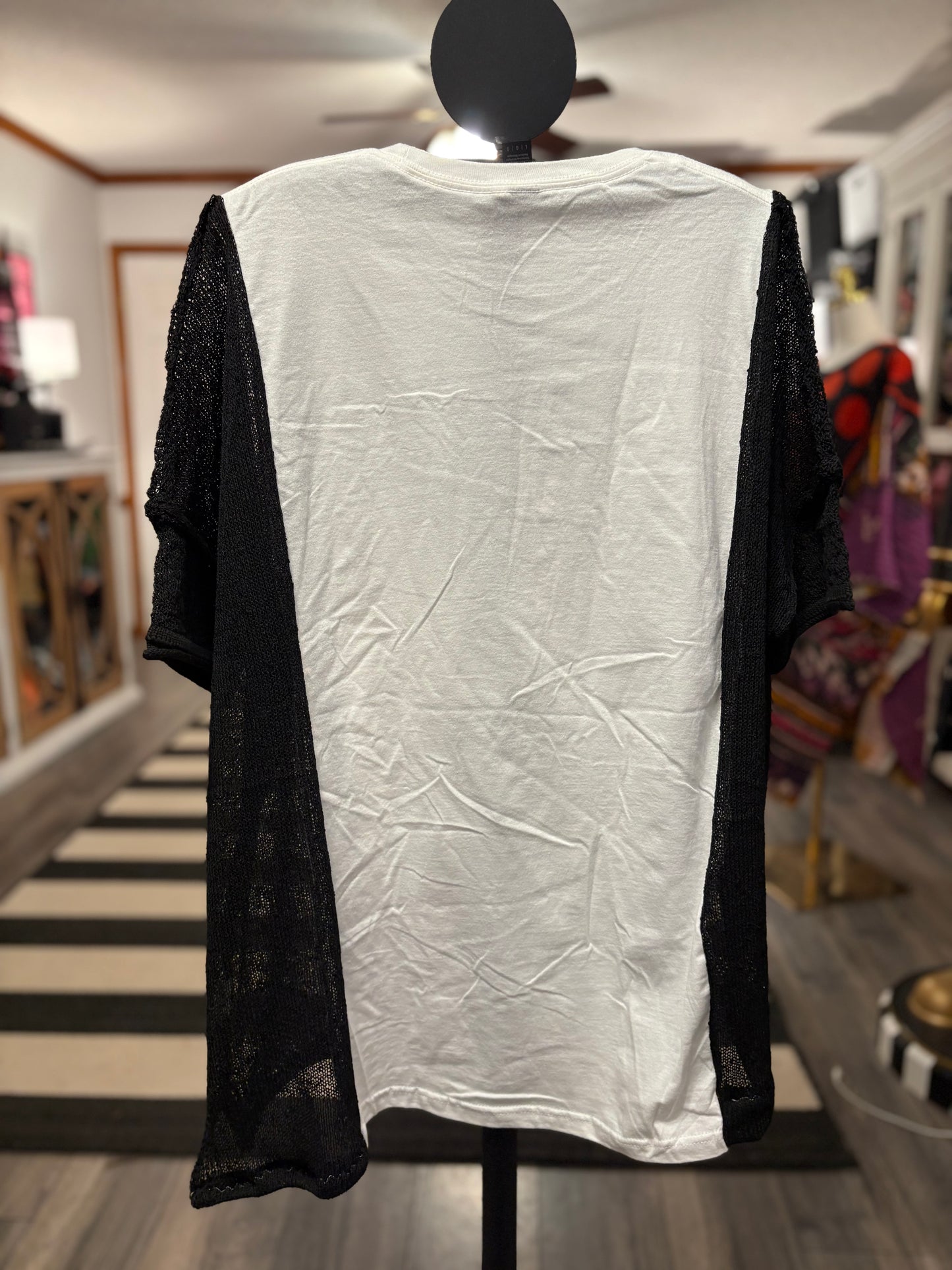 Ace of Spades Upcycled Drop Sleeve Mesh Sweater Tee One Size Fits A Small to XXL Oversized