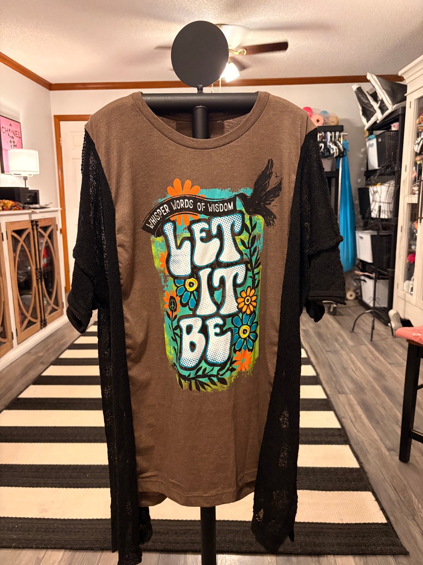 Let It Be Mesh Sweater Tee One size fit Small to XXL