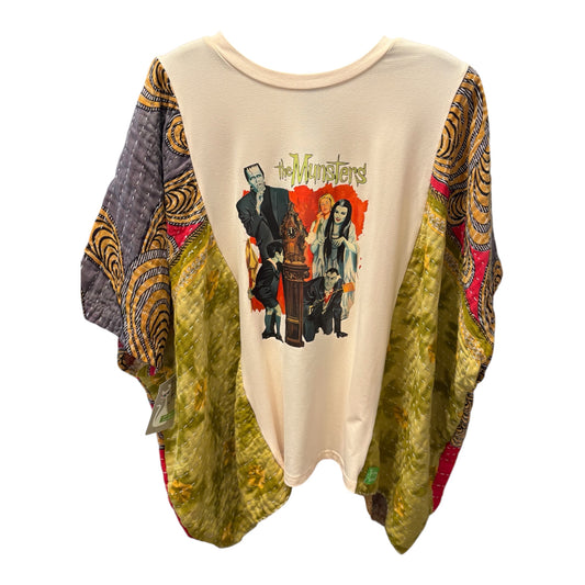 Monsters Upcycled Vintage Kantha Poncho Tee Fits A Size Small to XL