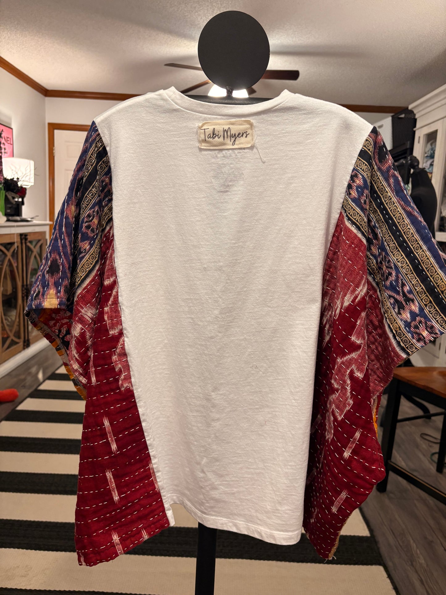 Call Me Upcycled Kantha Poncho One Size Fits a Small to XXL