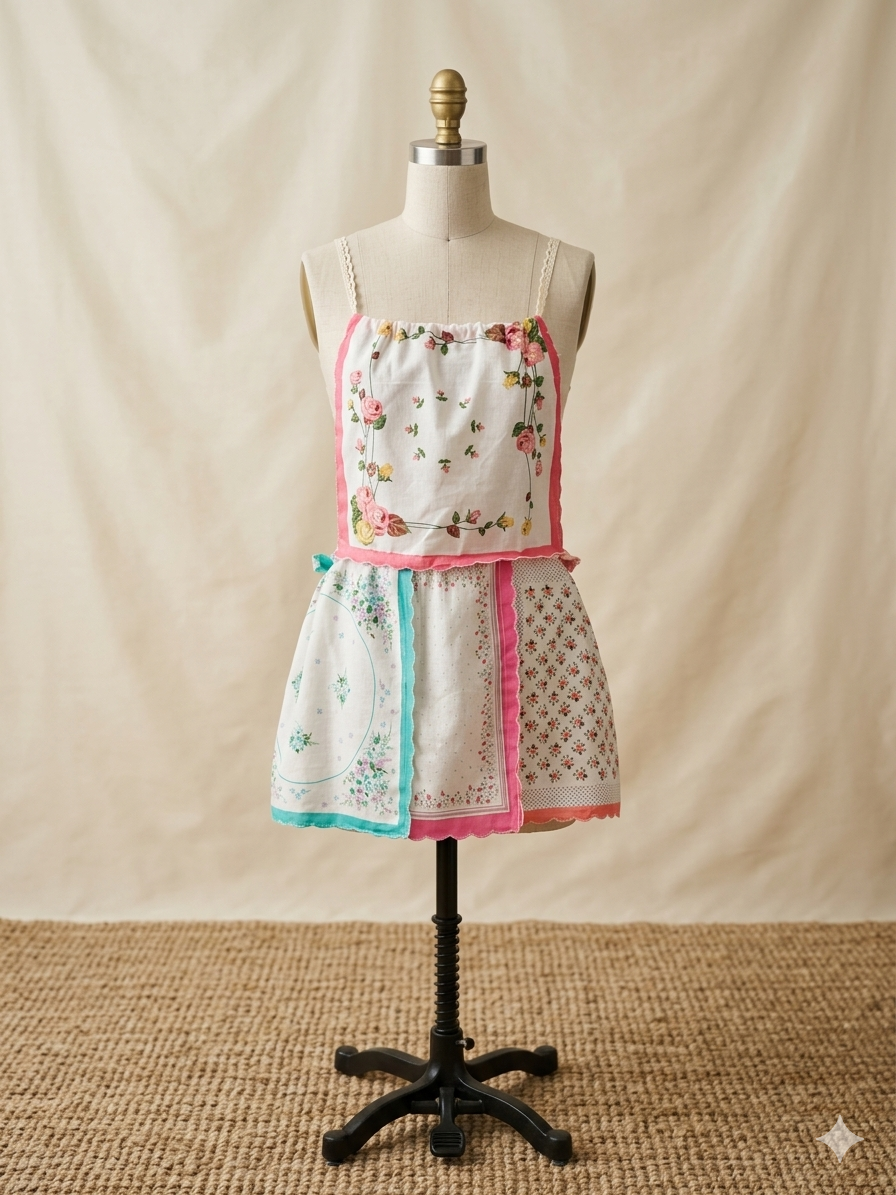 Gilly Upcycled Hankie Top One Size Fits a 4-8