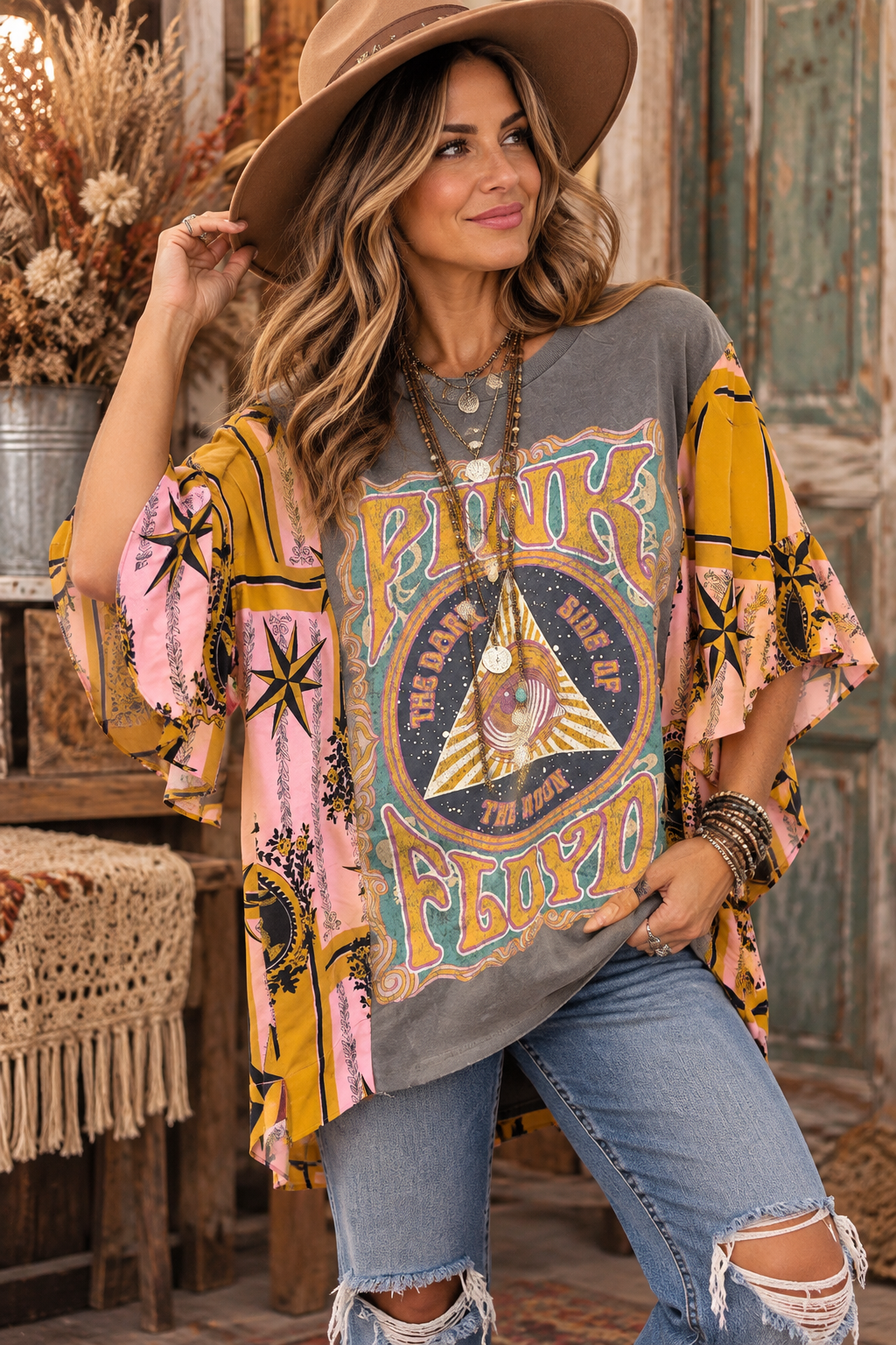Pink and Gold Glam Tee One Size Fits a Small to Large