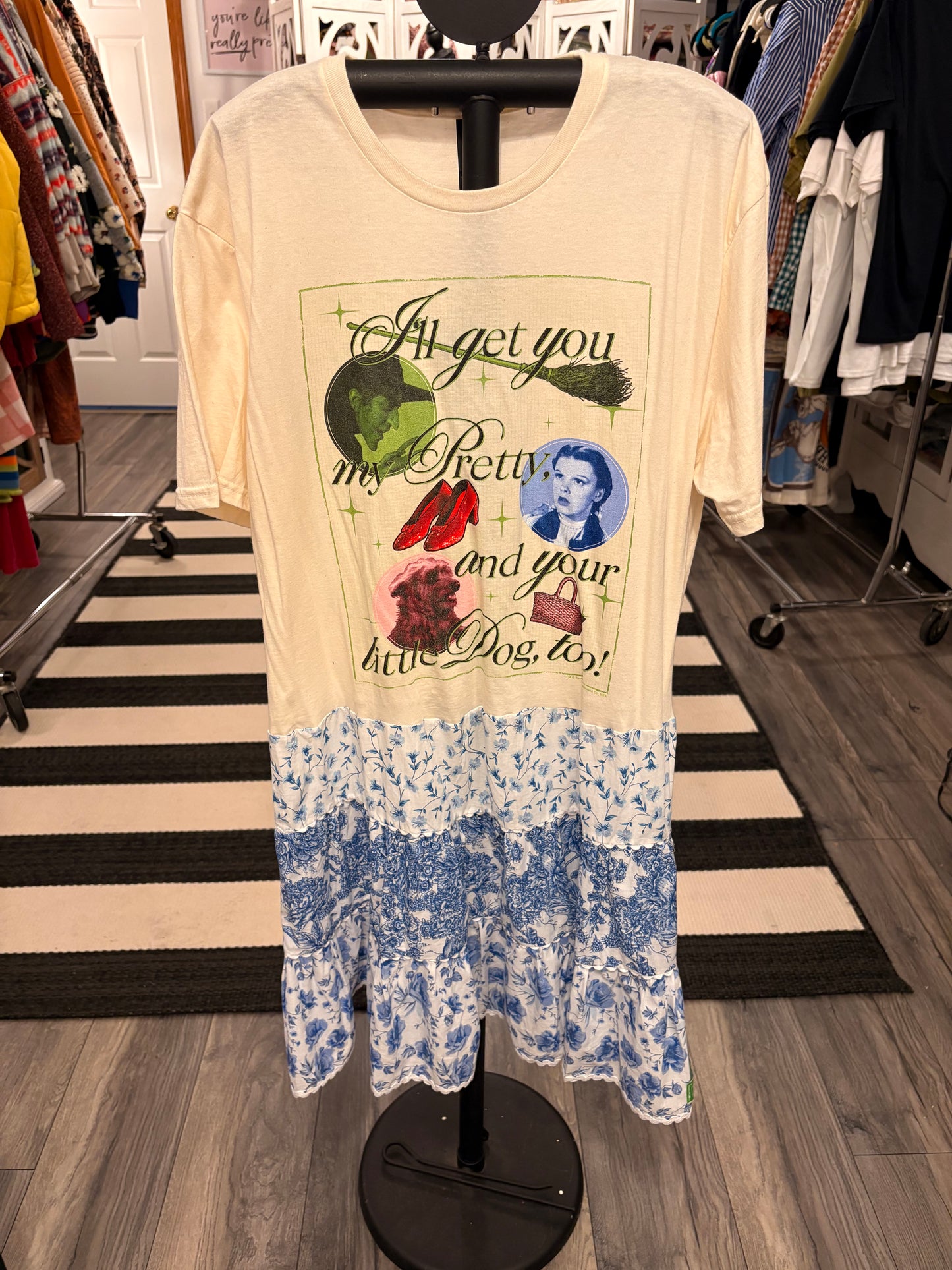 I’ll Get You My Pretty Upcycled Tee Dress One SIze Fits a Small to Large