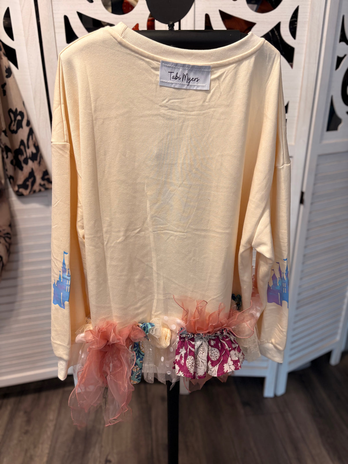 Magical Glam Fringe Asymmetrical Tee One Size Fits Small to XXL