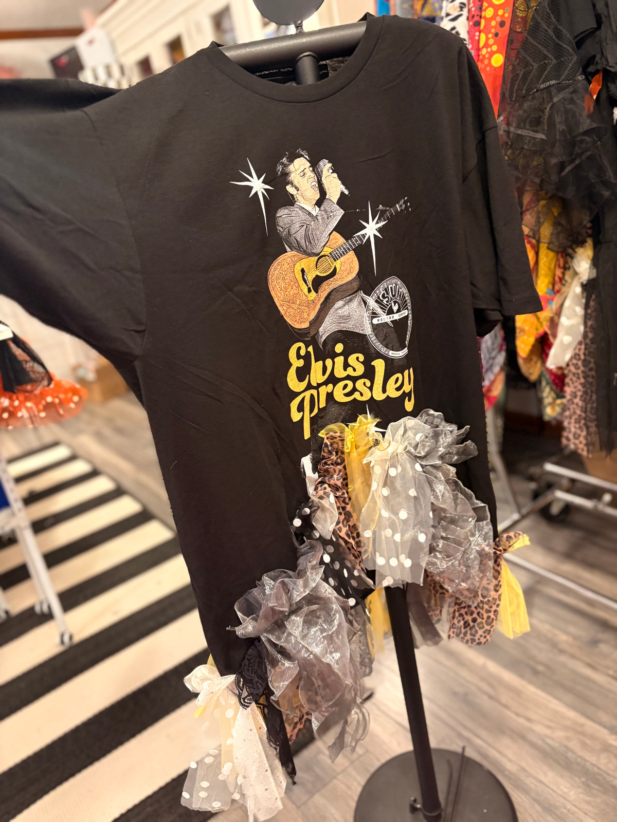 Hunk of Burning Love Fringe Hi/Lo Tee One Size Fits Small to 3X
