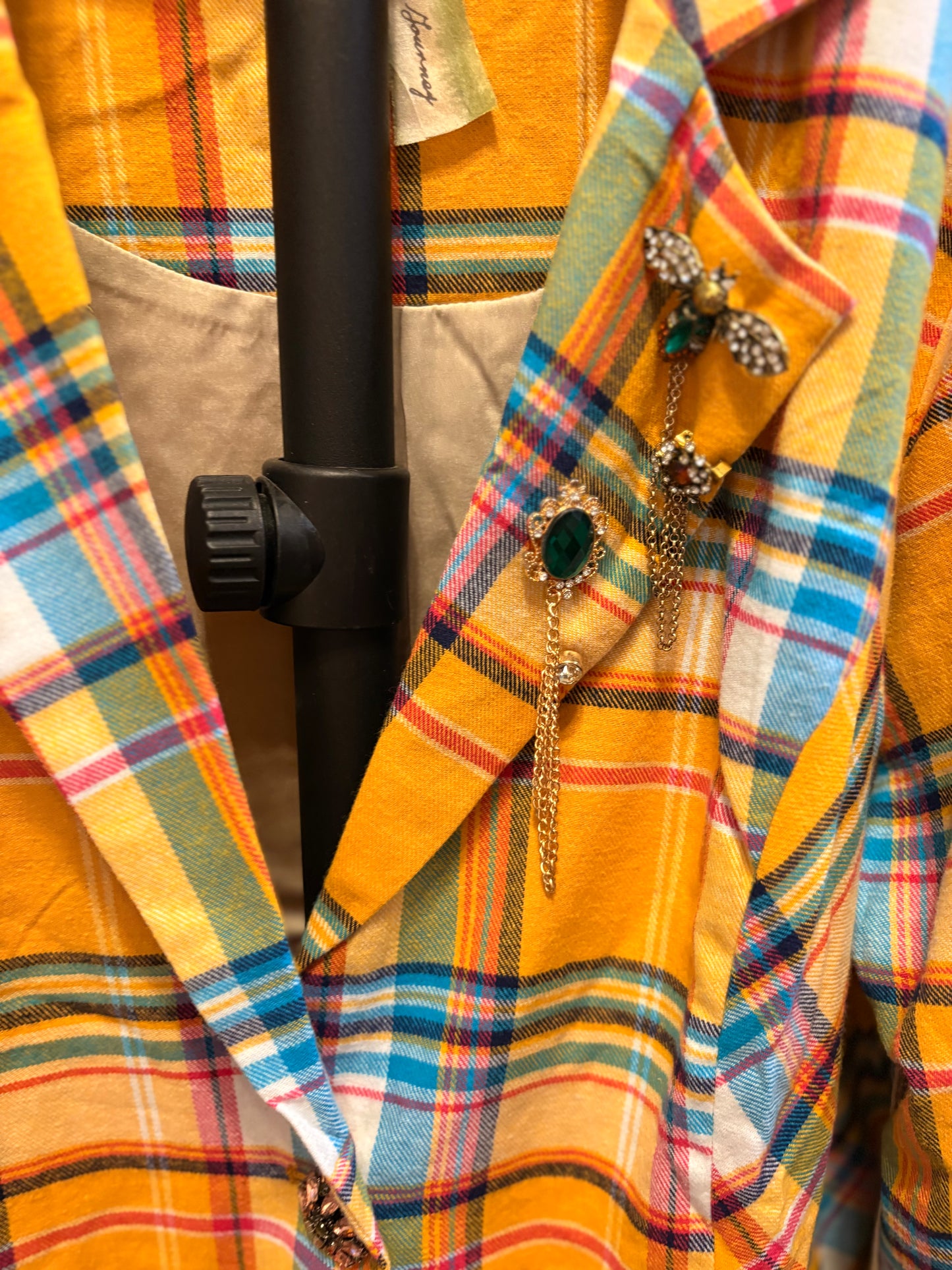 Dulce Plaid Peplum Jacket by Aratta