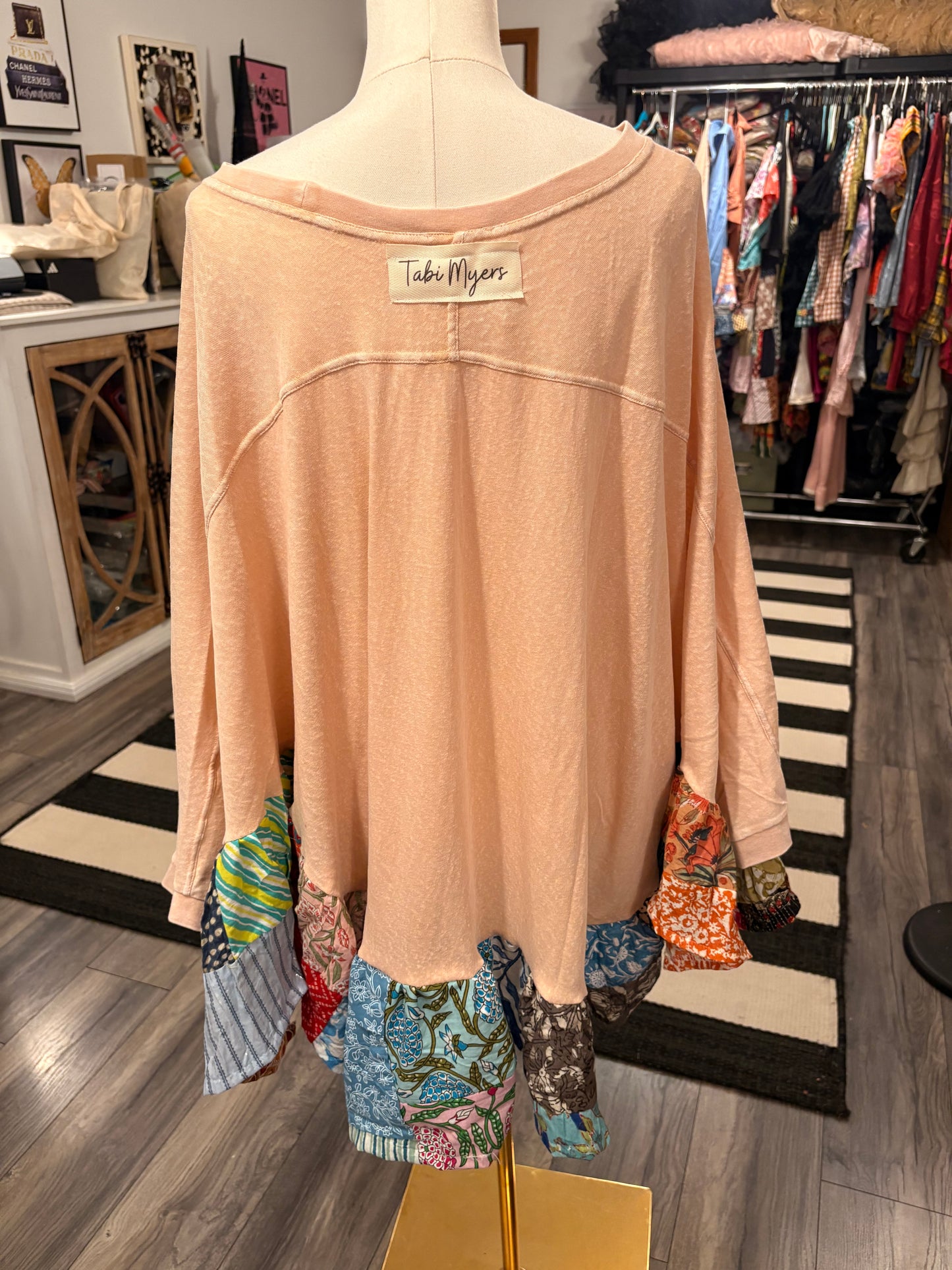 Lilly Upcycled Butterfly Poncho One Size Fits a Large to 3X