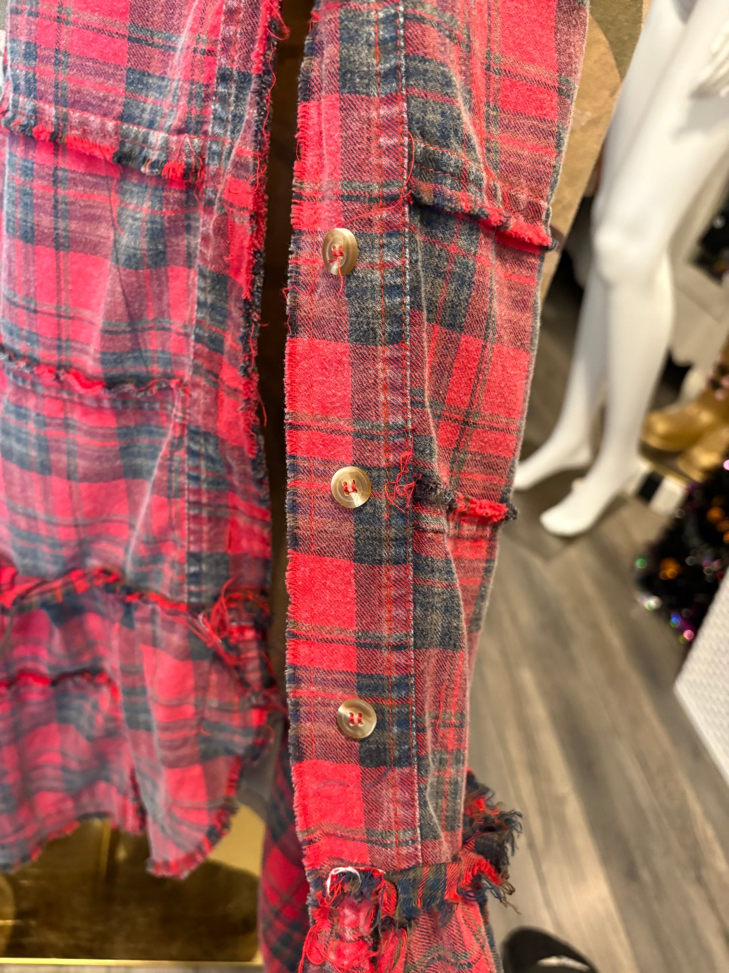 Flannel and Camo Upcycled Patchwork Overall Dress One Size Fits a Medium to XXL