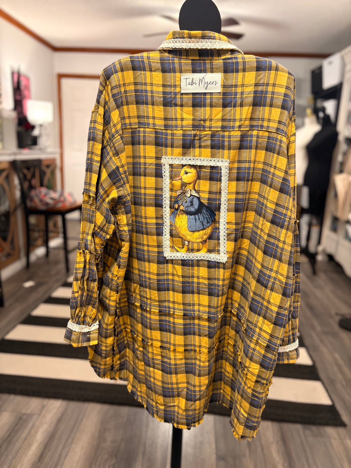 Ruffle Feathers “Junk” Flannel Very Long Length One Size Fits an XXL-3X 16-20