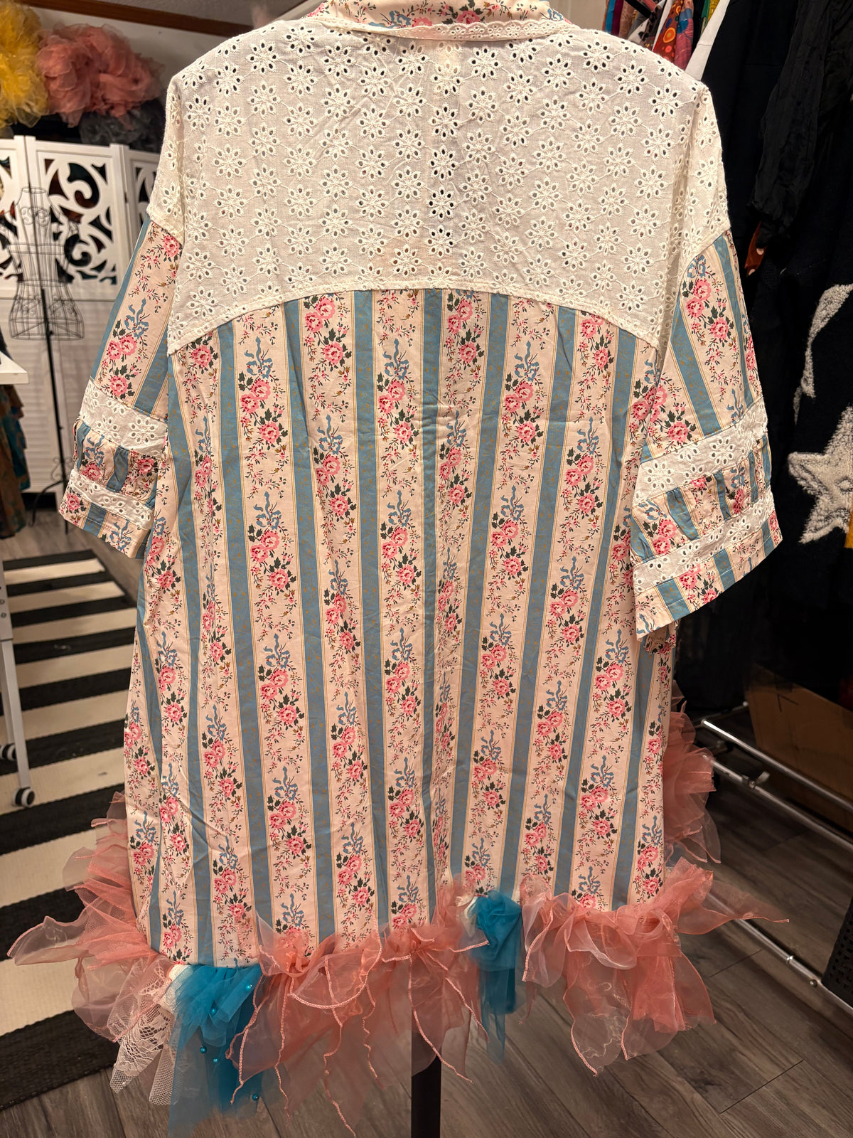 On the Prairie Fringe Hi/Lo Button Down One Size Fits Small to XXL